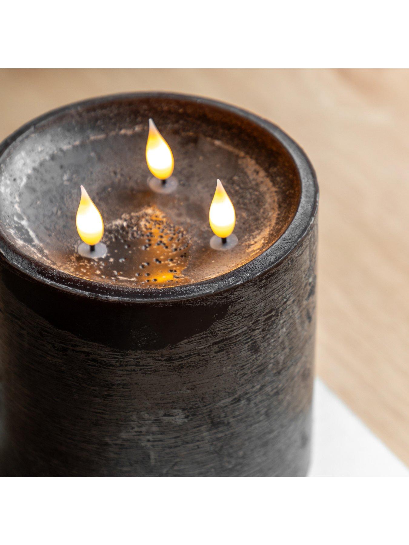 Image 3 of 6 of Gallery Direct Remote Control 3 Wick Led Candle - Mocha