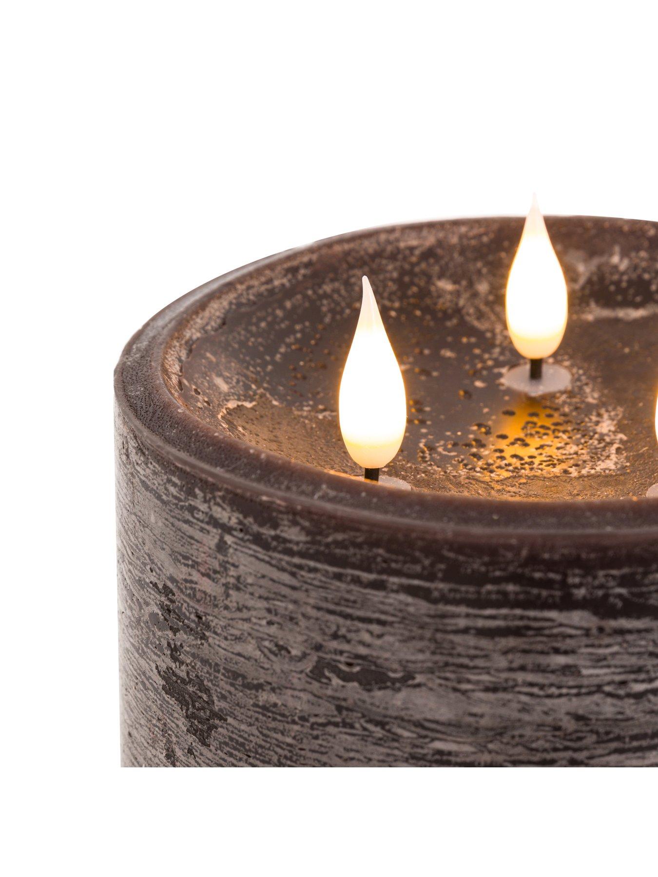 Image 5 of 6 of Gallery Direct Remote Control 3 Wick Led Candle - Mocha