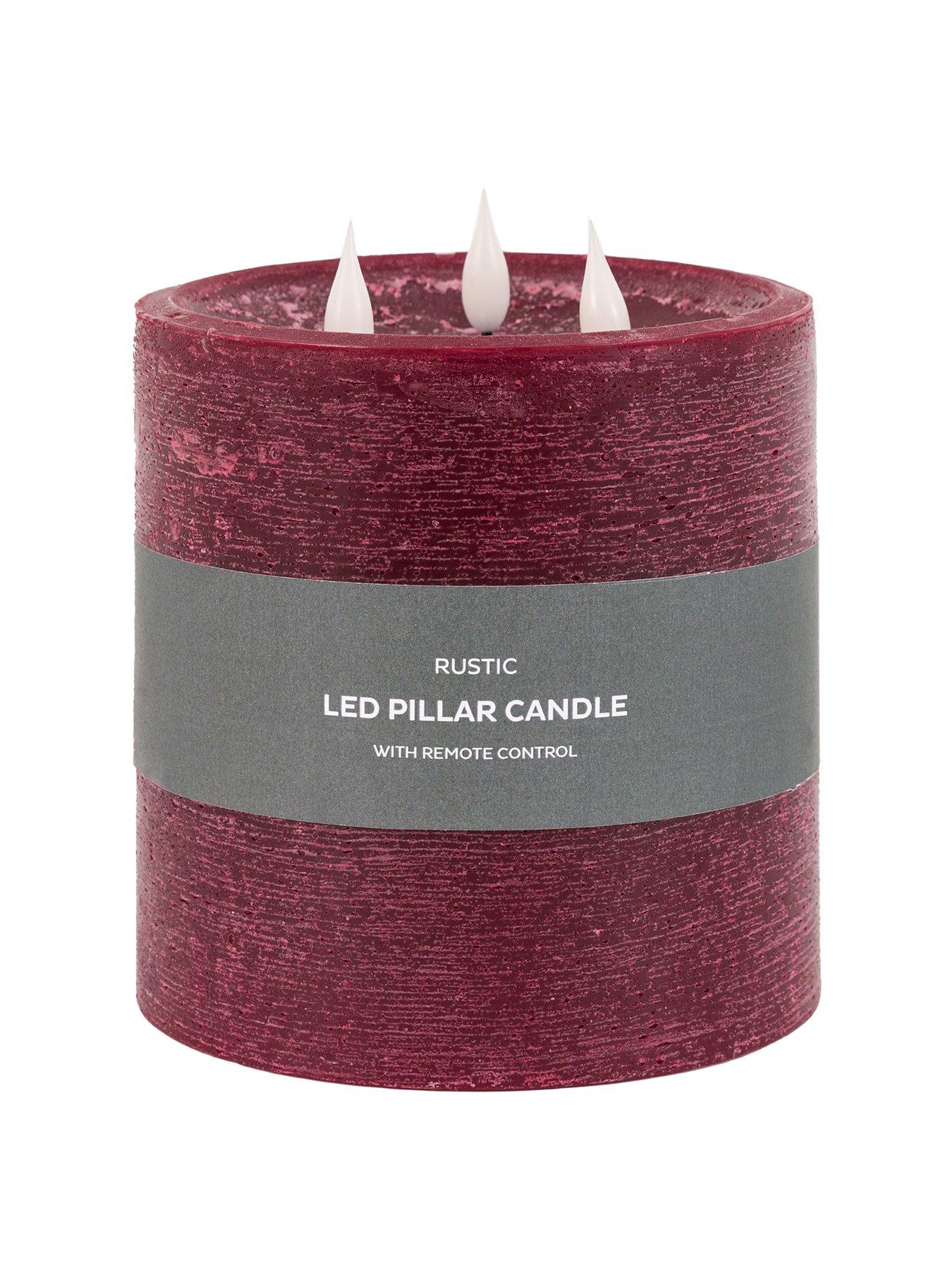 Image 2 of 6 of Gallery Direct Remote Control 3 Wick Led Candle - Oxblood