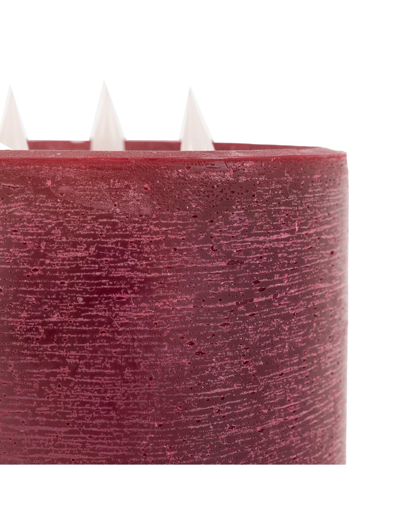 Image 6 of 6 of Gallery Direct Remote Control 3 Wick Led Candle - Oxblood