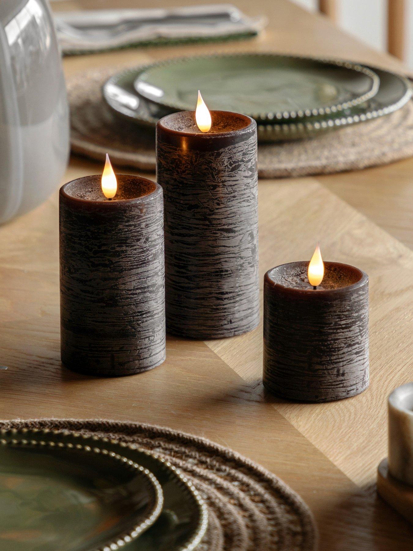 Image 1 of 6 of Gallery Direct Remote Control 3 pack Led Candle - Mocha