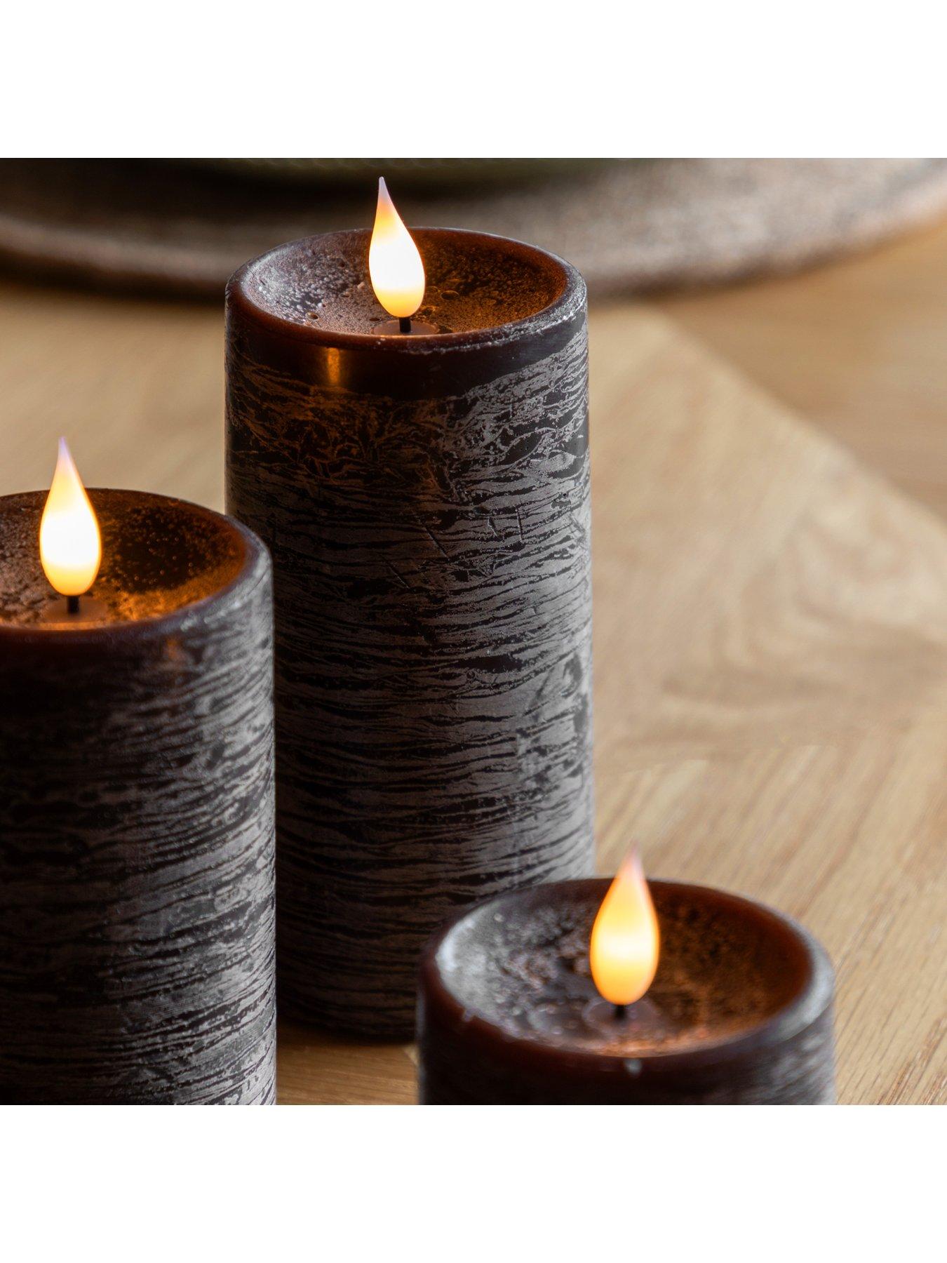 Image 3 of 6 of Gallery Direct Remote Control 3 pack Led Candle - Mocha