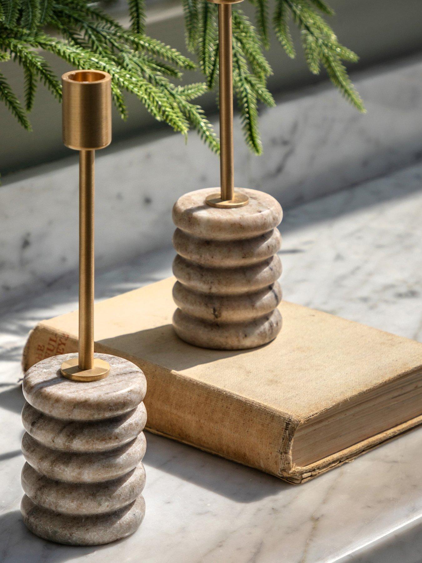 gallery-direct-set-of-2-beige-marble-candle-sticks-with-brushed-gold-holder