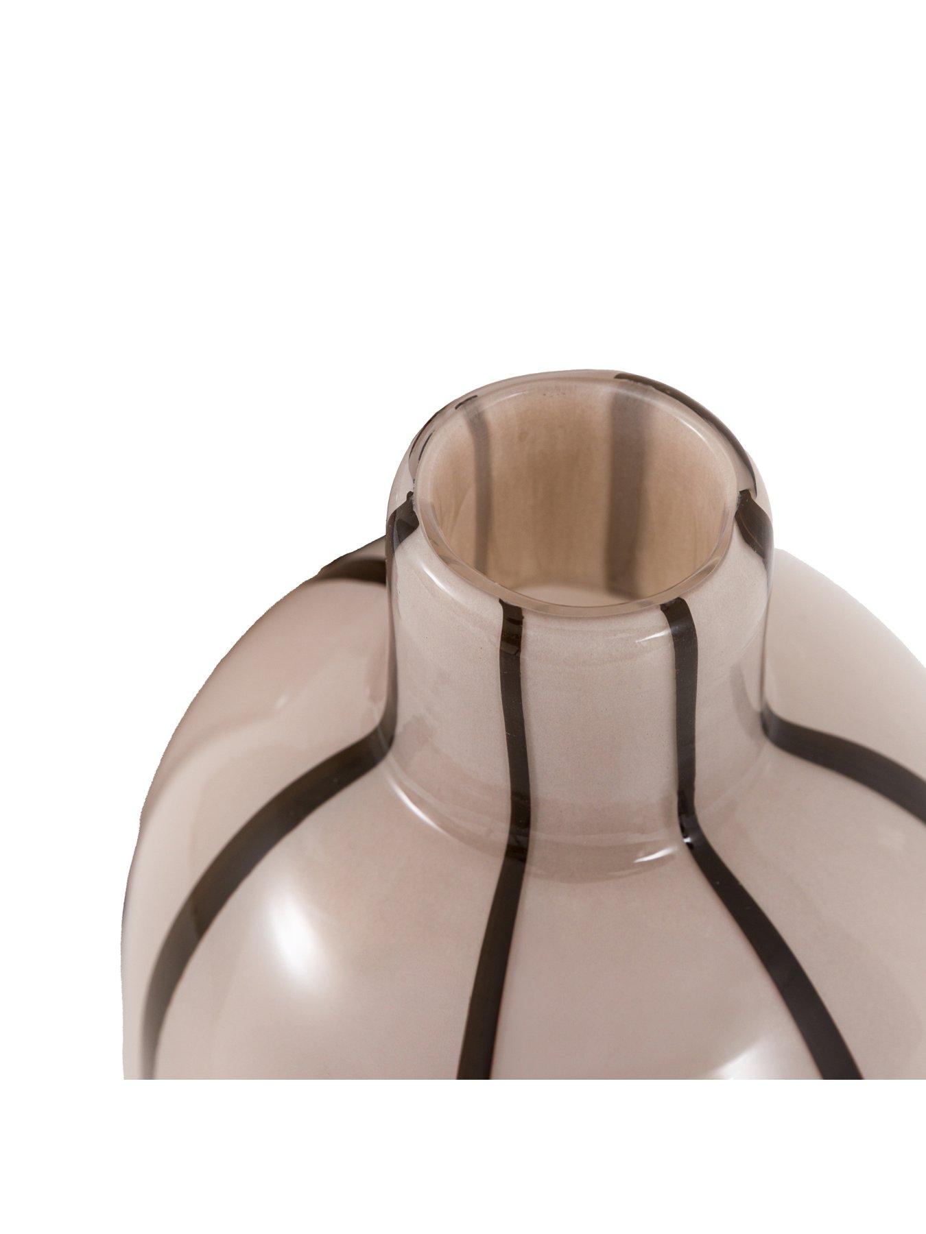Image 5 of 6 of Gallery Direct Handblown Striped Glass Vase Monochome