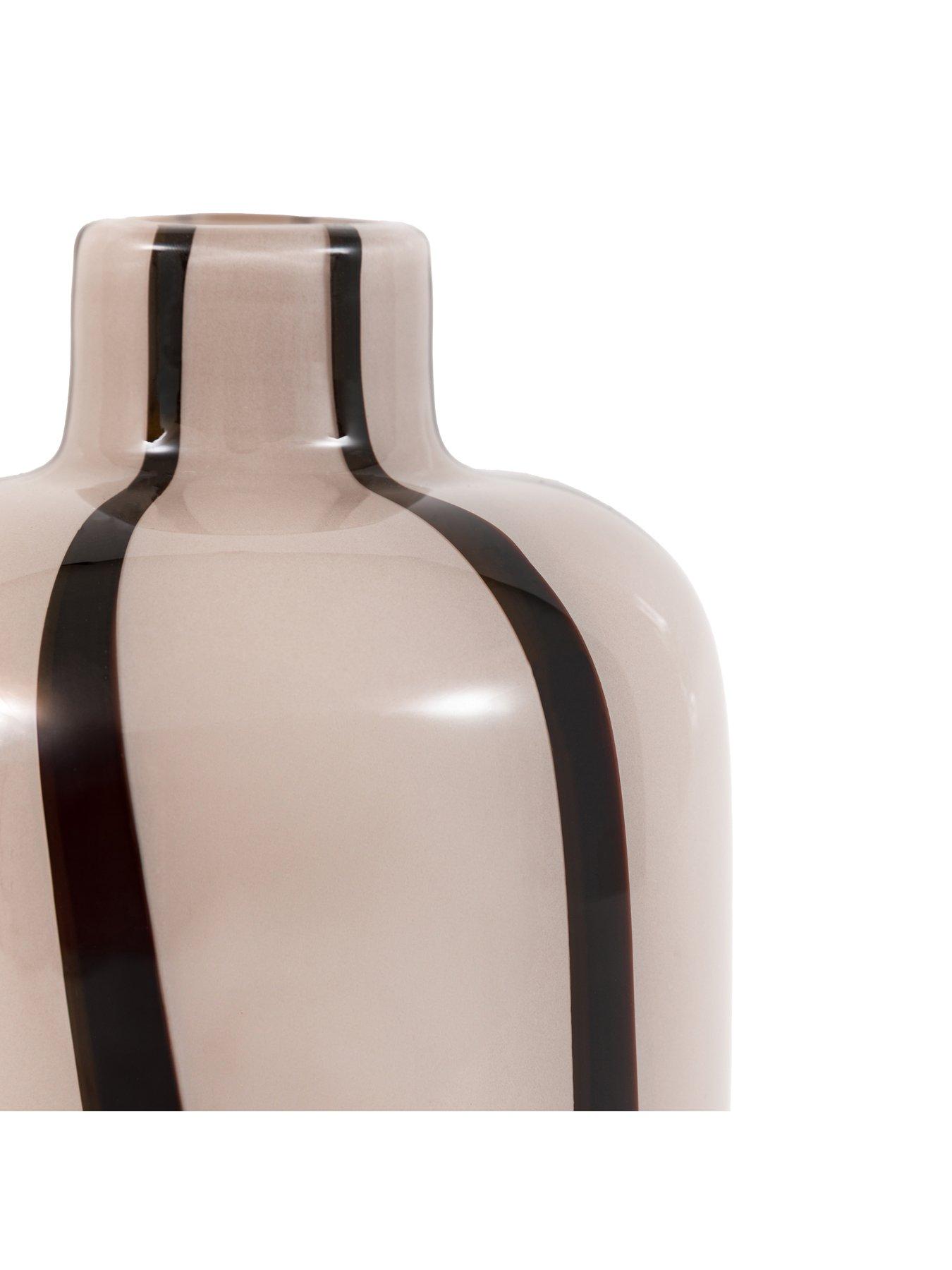 Image 6 of 6 of Gallery Direct Handblown Striped Glass Vase Monochome