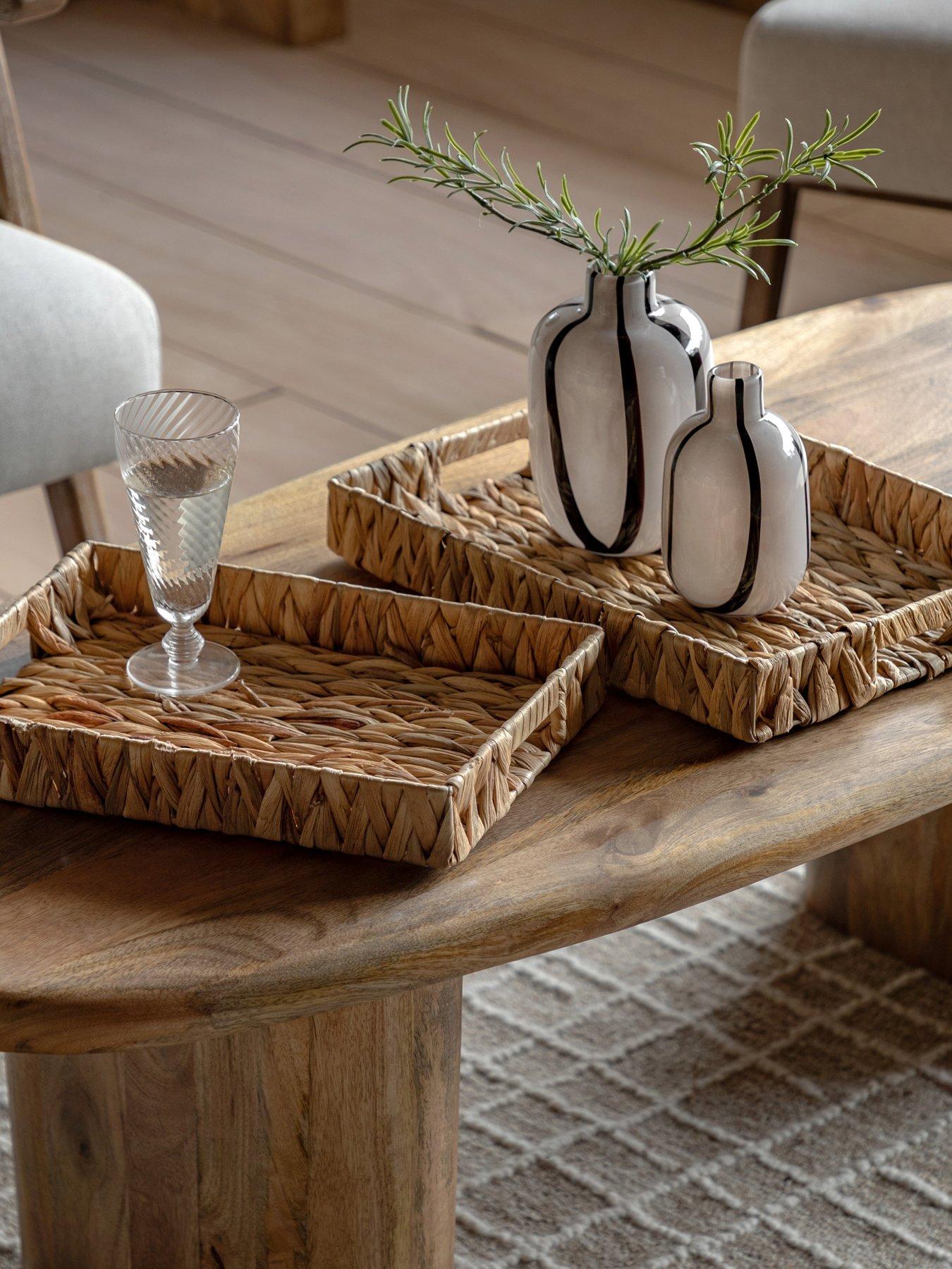 Image 1 of 7 of Gallery Direct Set Of 2 Woven Rectangle Trays Natural