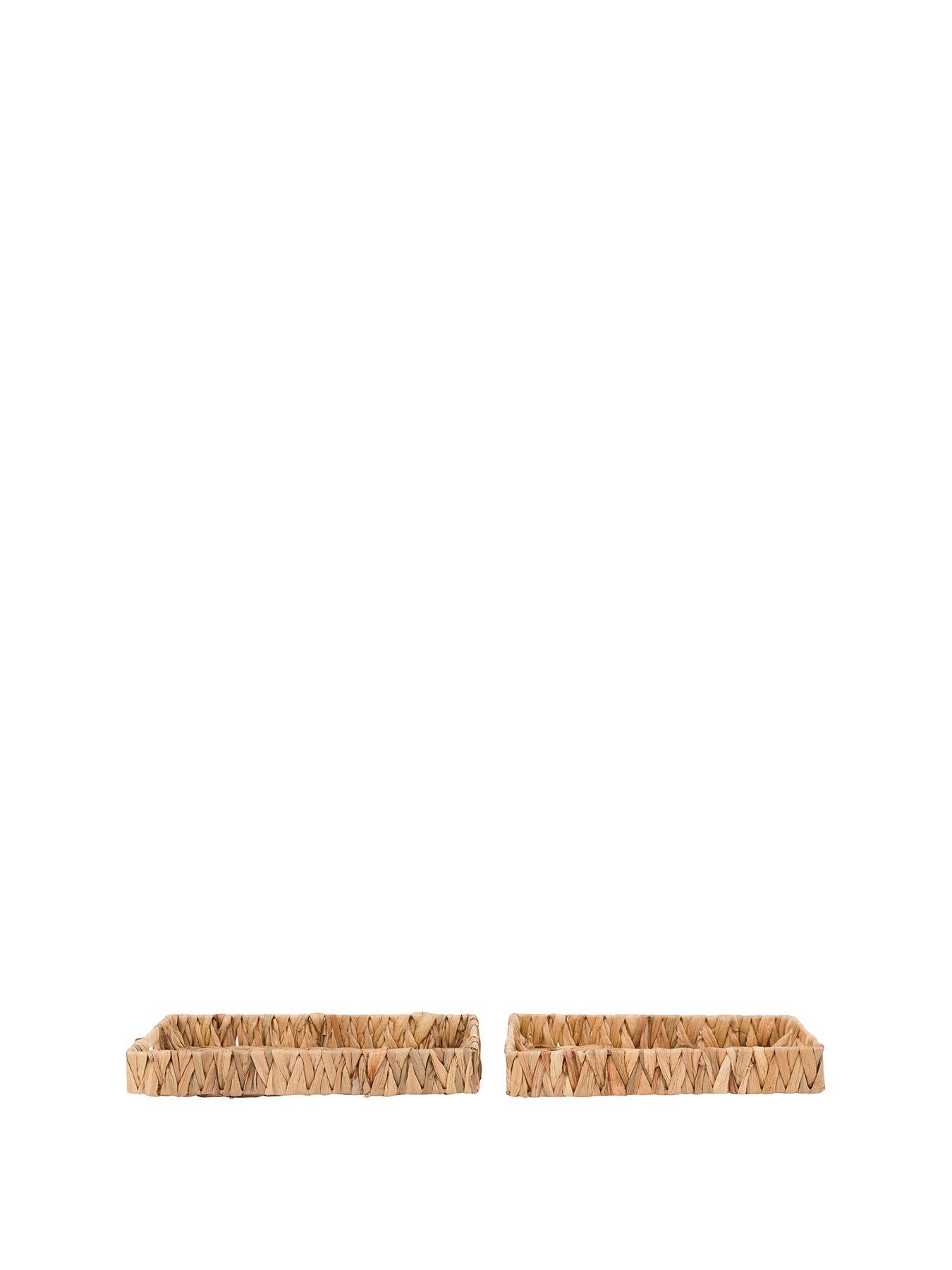 Image 2 of 7 of Gallery Direct Set Of 2 Woven Rectangle Trays Natural
