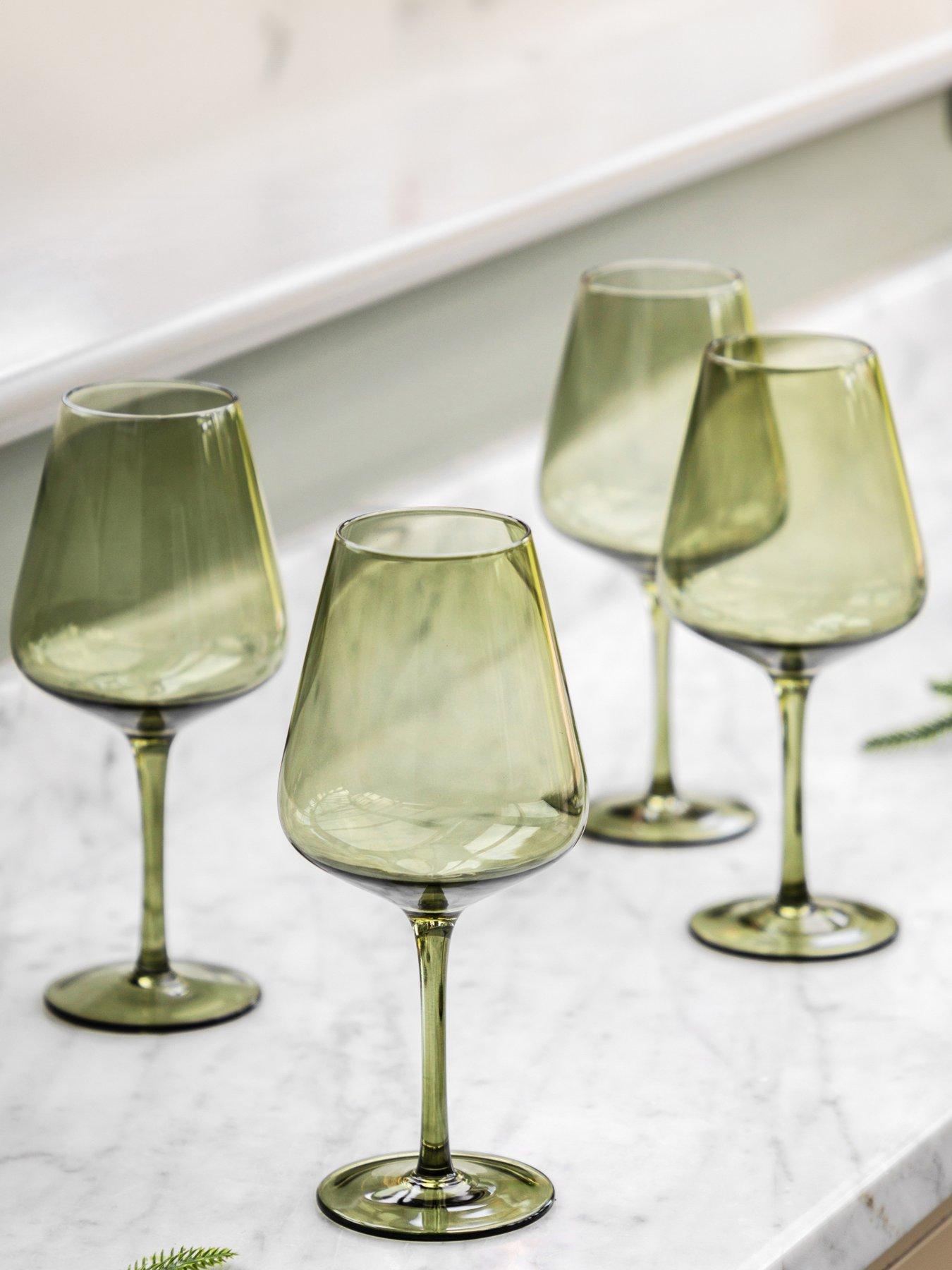 Image 1 of 7 of Gallery Direct Wine Glass Green Pk4