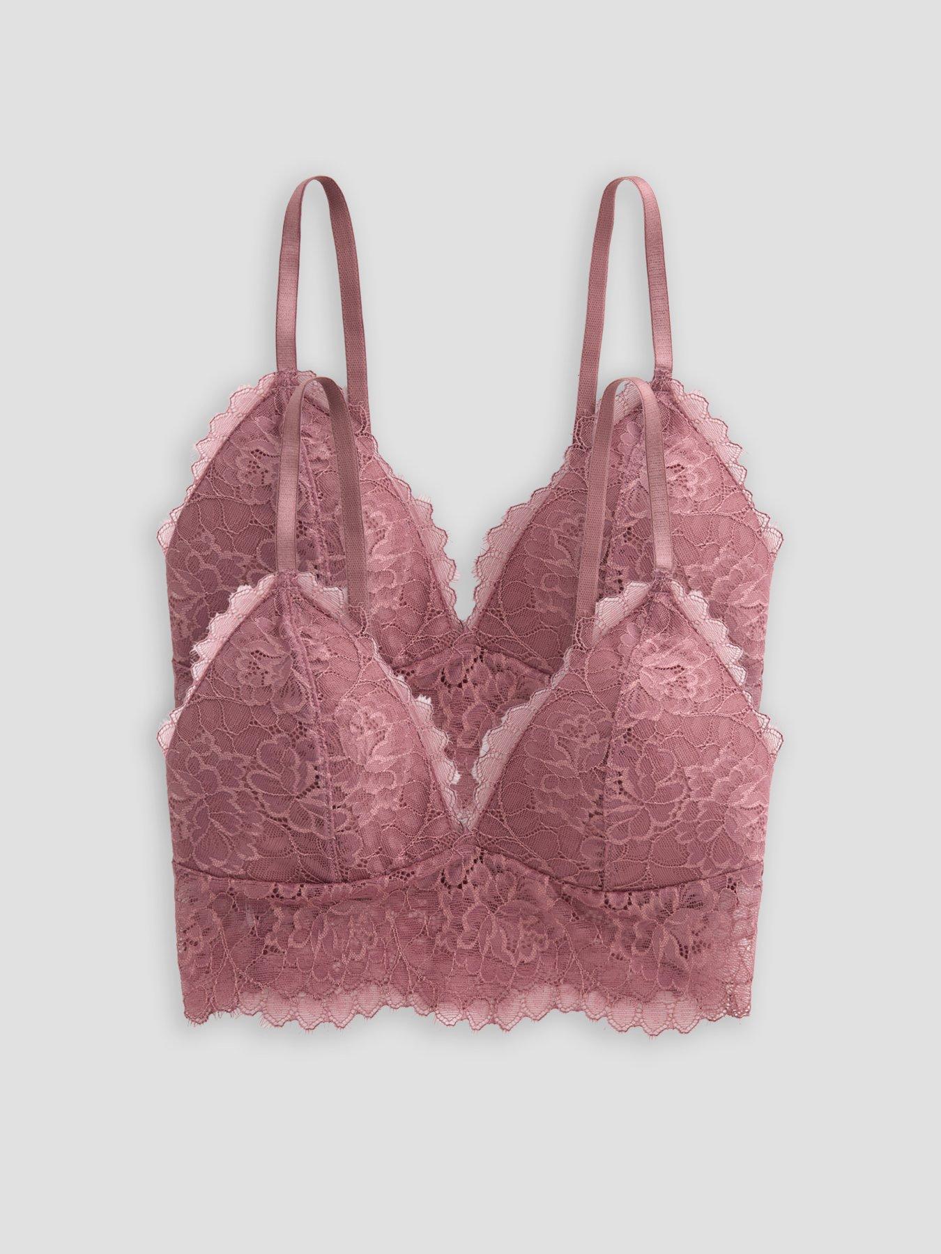 the-very-collection-3-pack-lace-bralette--pinkfront