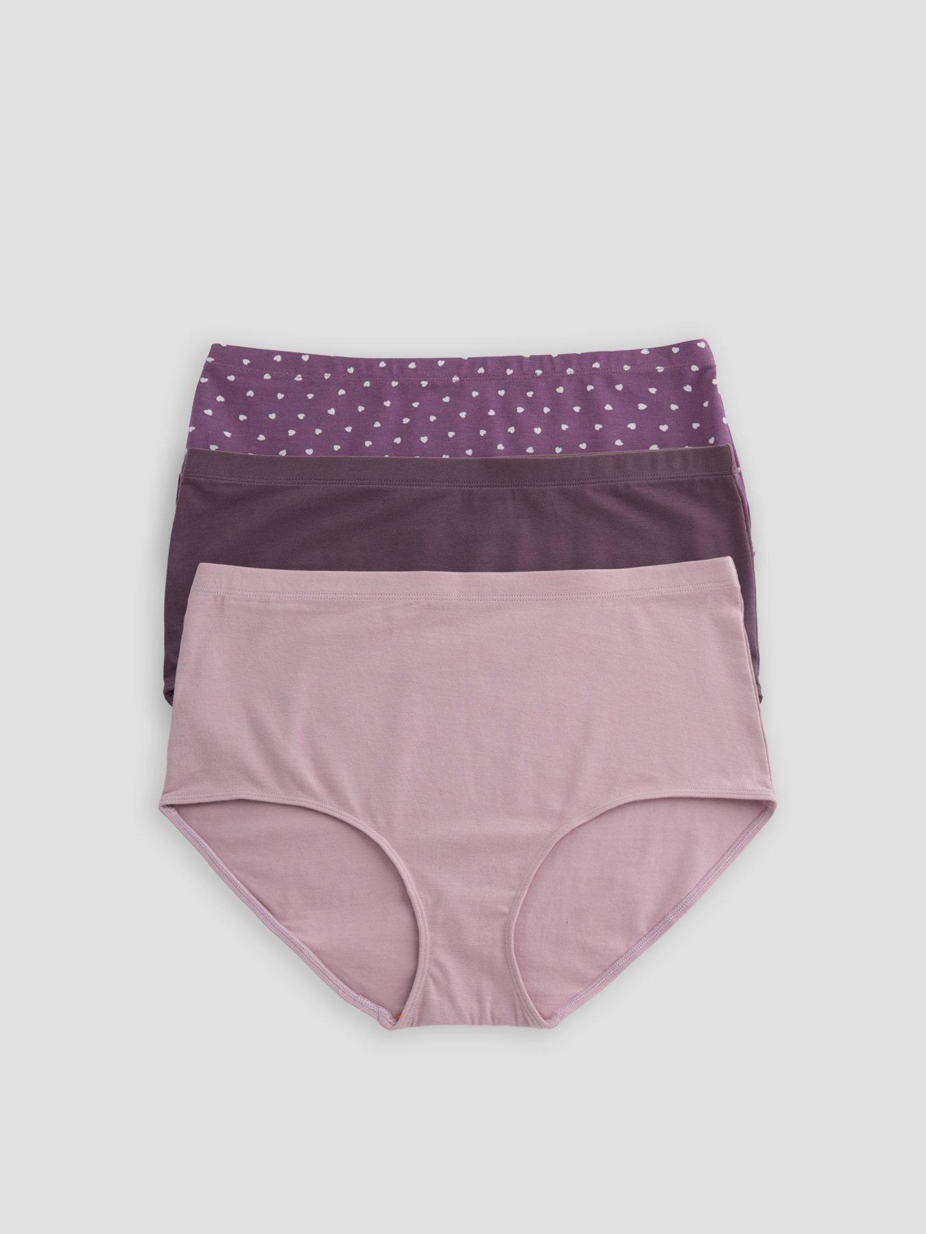 The Very Collection 3Pk Cotton High Waist Brief Hearts - Purple
