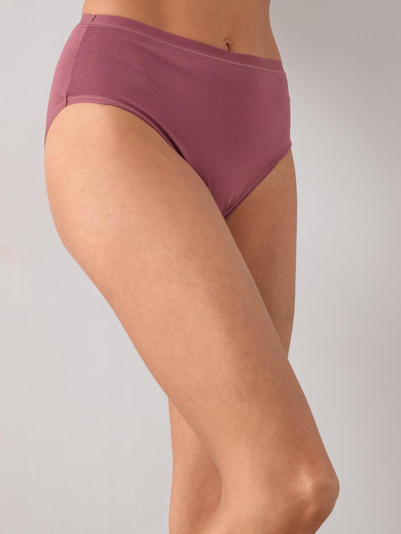 Image 2 of 6 of The Very Collection 5pk Cotton Plain And Printed High Leg Briefs Hearts