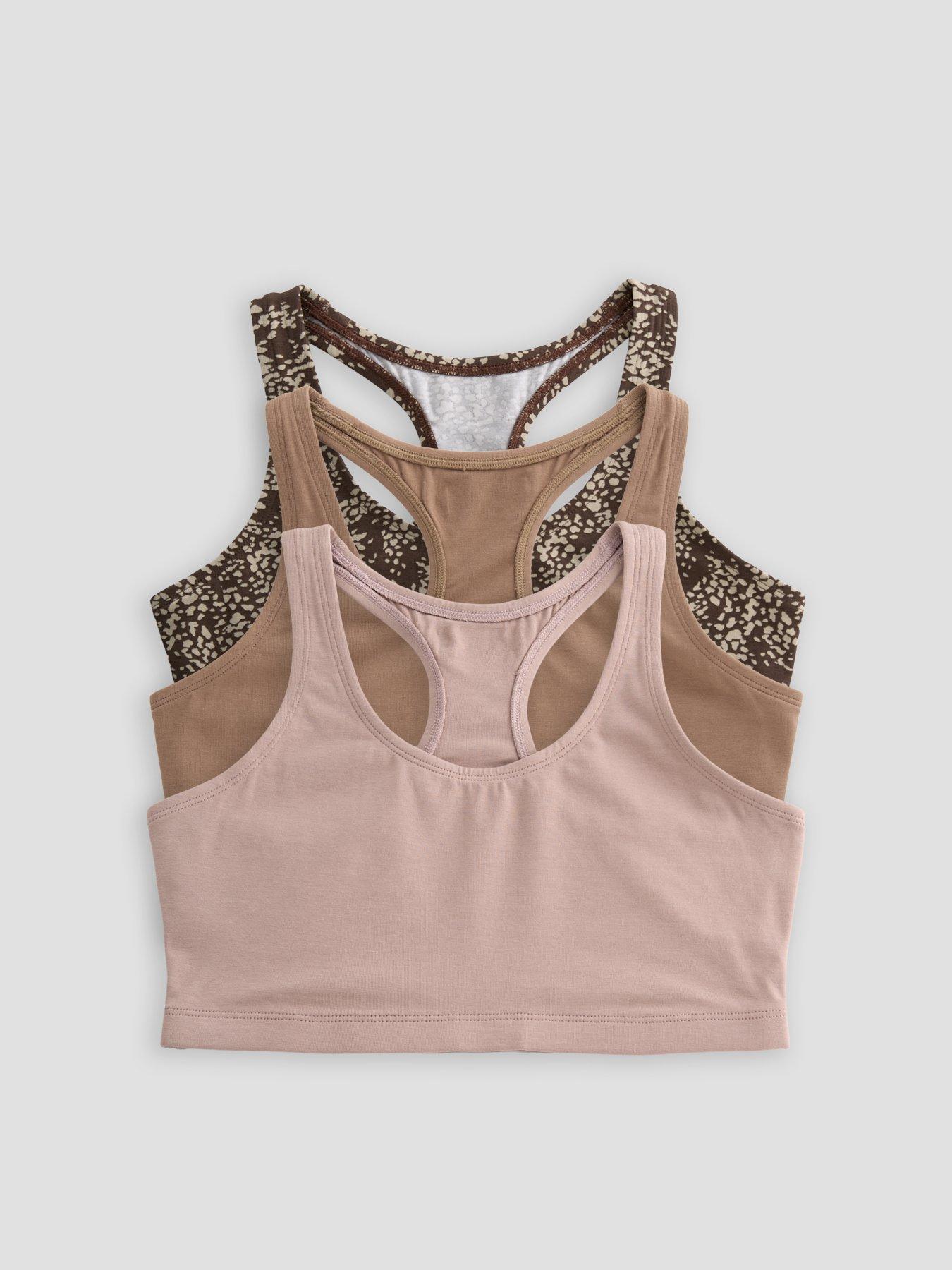 Image 1 of 6 of The Very Collection 3Pk Cotton Bras - Beige/Animal Print