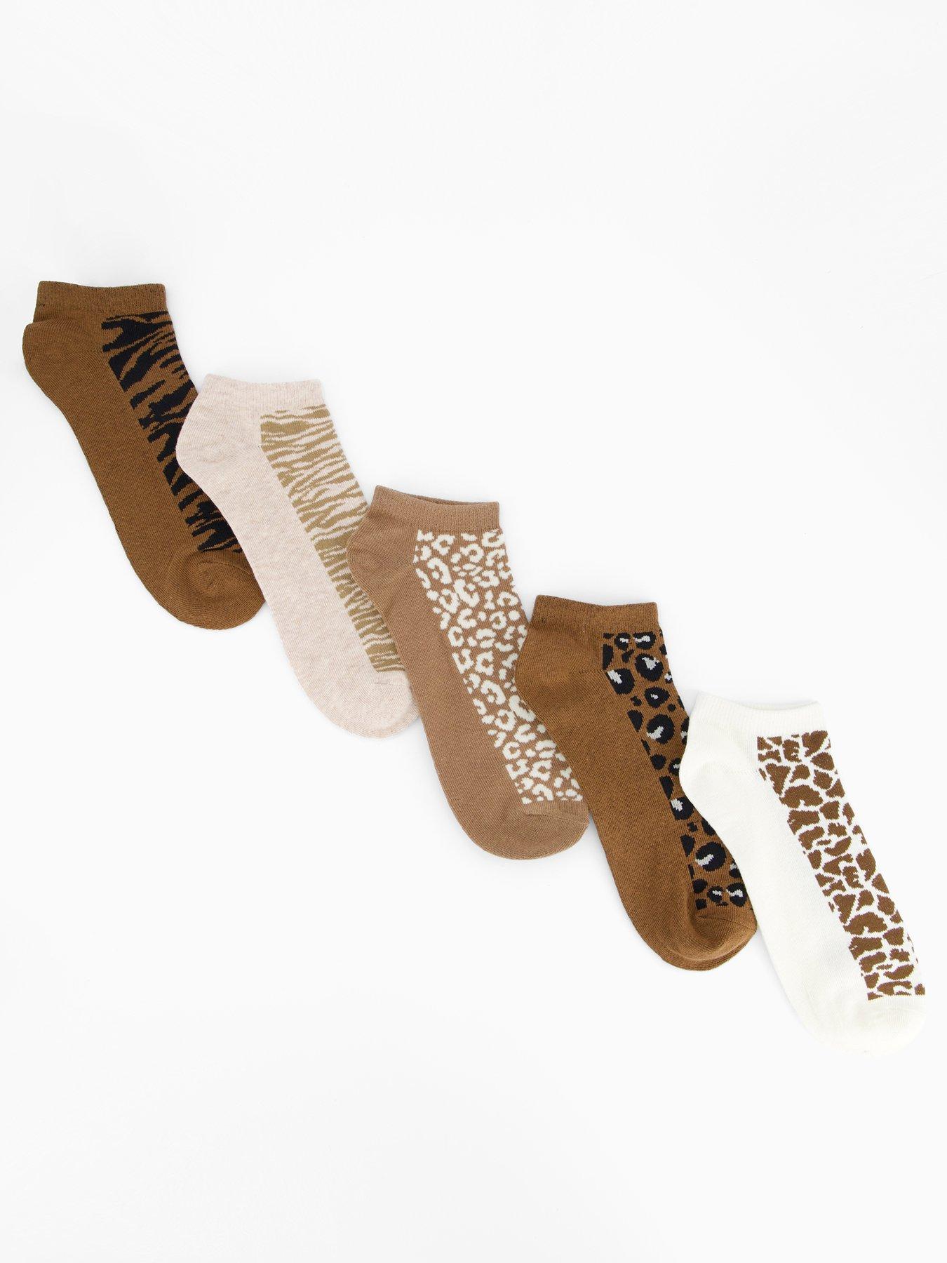 Image 1 of 3 of The Very Collection 5pk Trainer Lines Animal Print