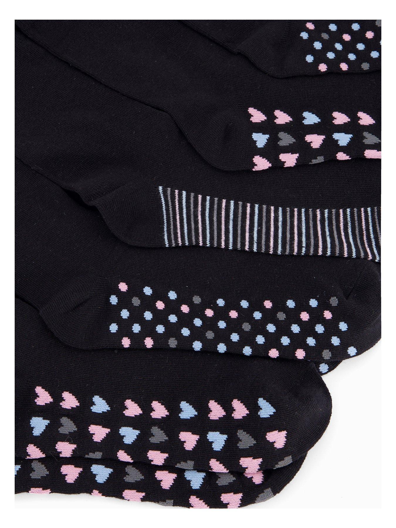 the-very-collection-5-pack-ankle-socks-polka-dot-blackback