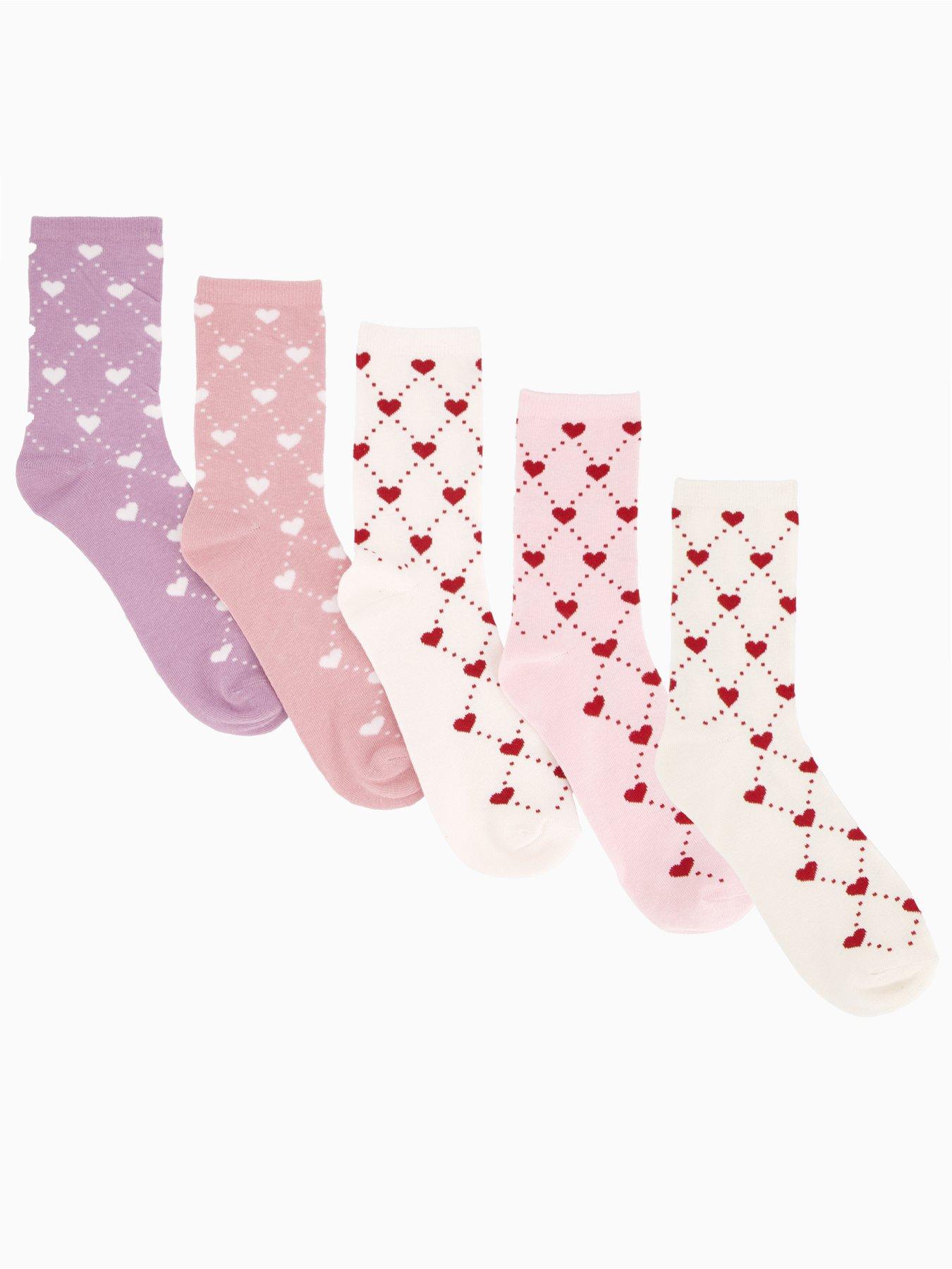 Image 1 of 3 of The Very Collection 5pk Ankle Socks Hearts