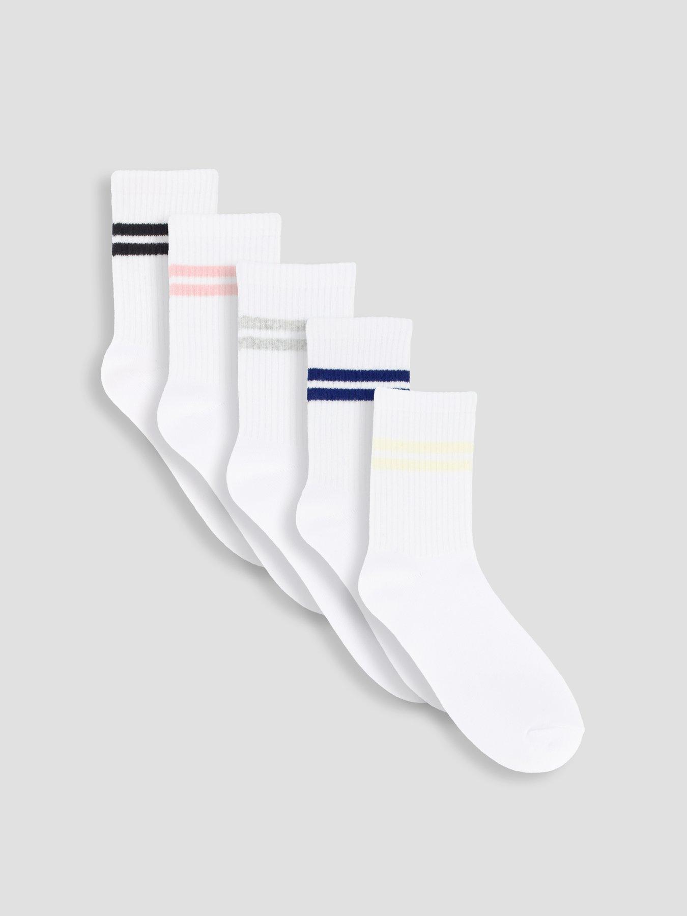 Image 1 of 3 of The Very Collection 5 Pack Ribbed Ankle Socks - Multi