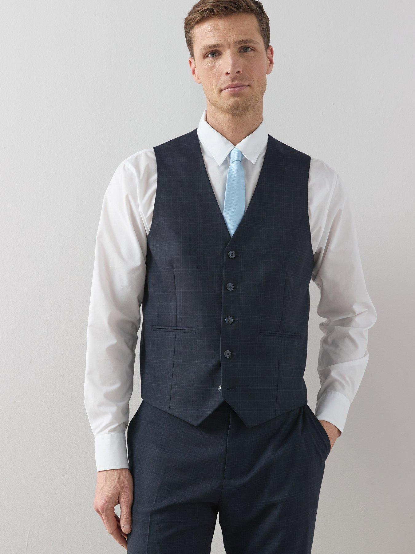 the-very-collection-wool-blend-checked-waistcoat-navyfront