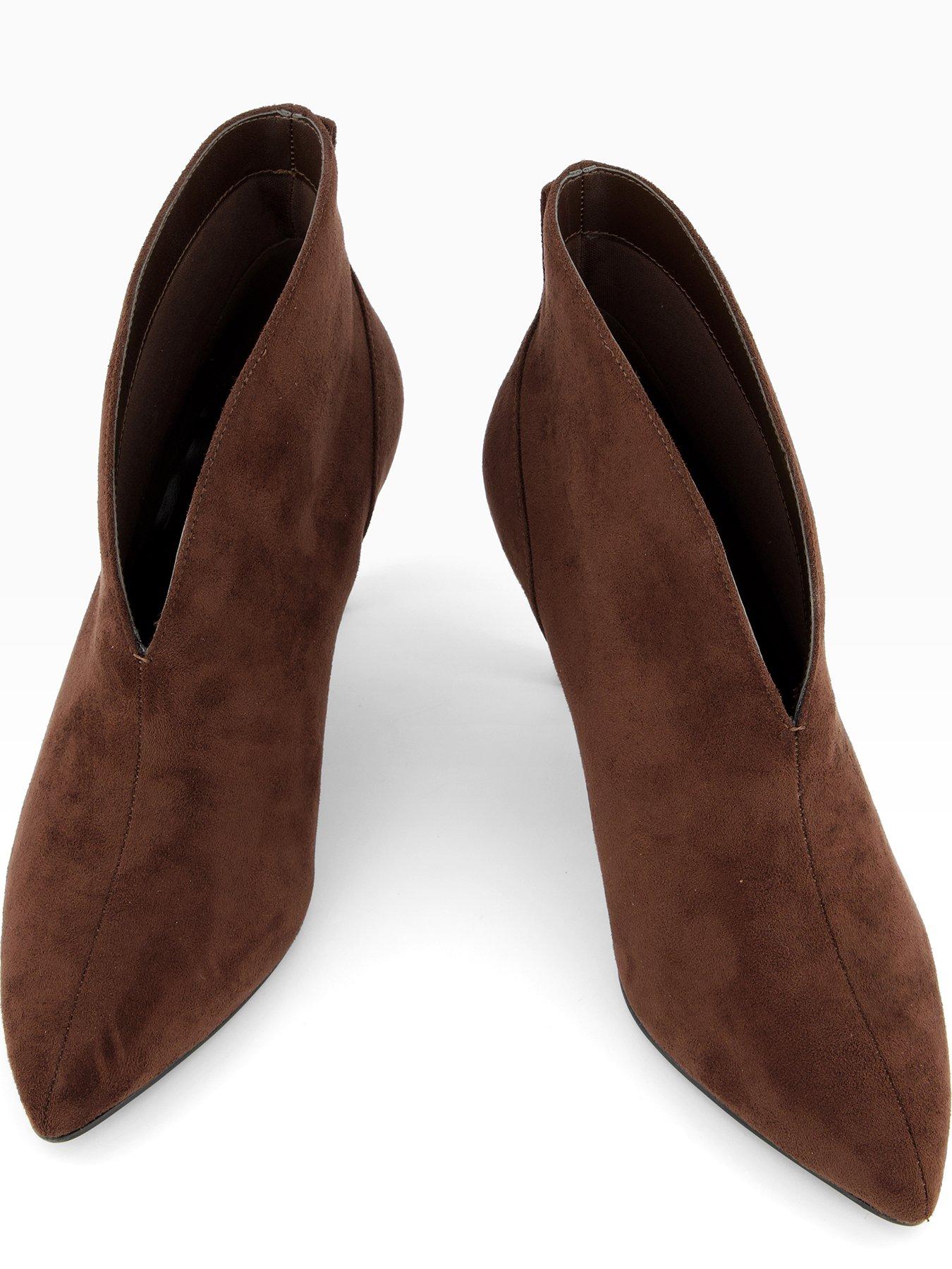 Image 3 of 7 of The Very Collection Wide Fit V Vamp Heeled Boot - Brown