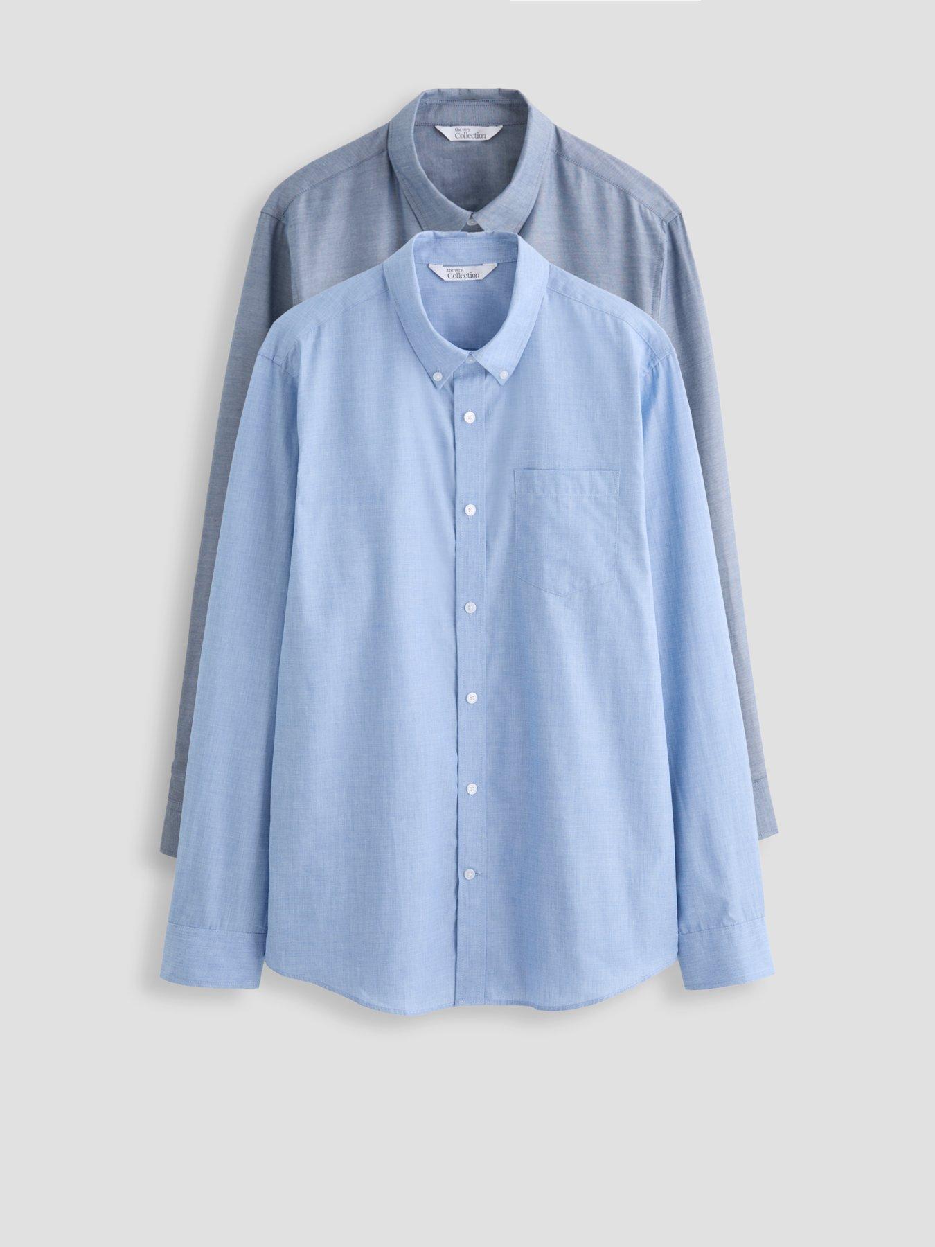 The Very Collection 2 Pack Pure Cotton Shirts - Blue/navy