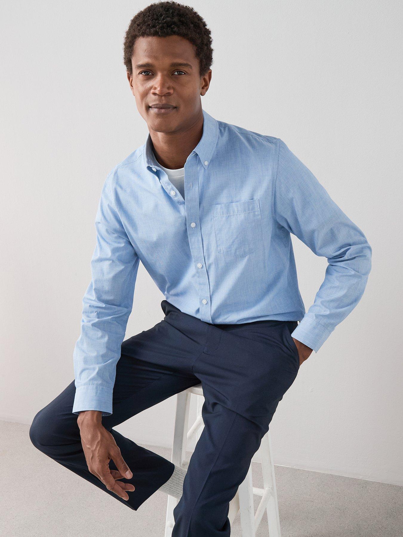 Image 2 of 7 of The Very Collection 2 Pack Pure Cotton Shirts - Blue/navy