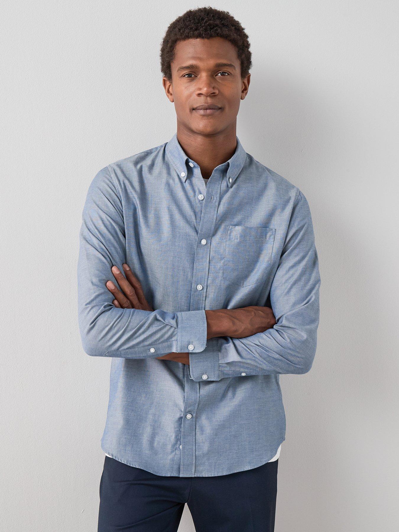 Image 5 of 7 of The Very Collection 2 Pack Pure Cotton Shirts - Blue/navy