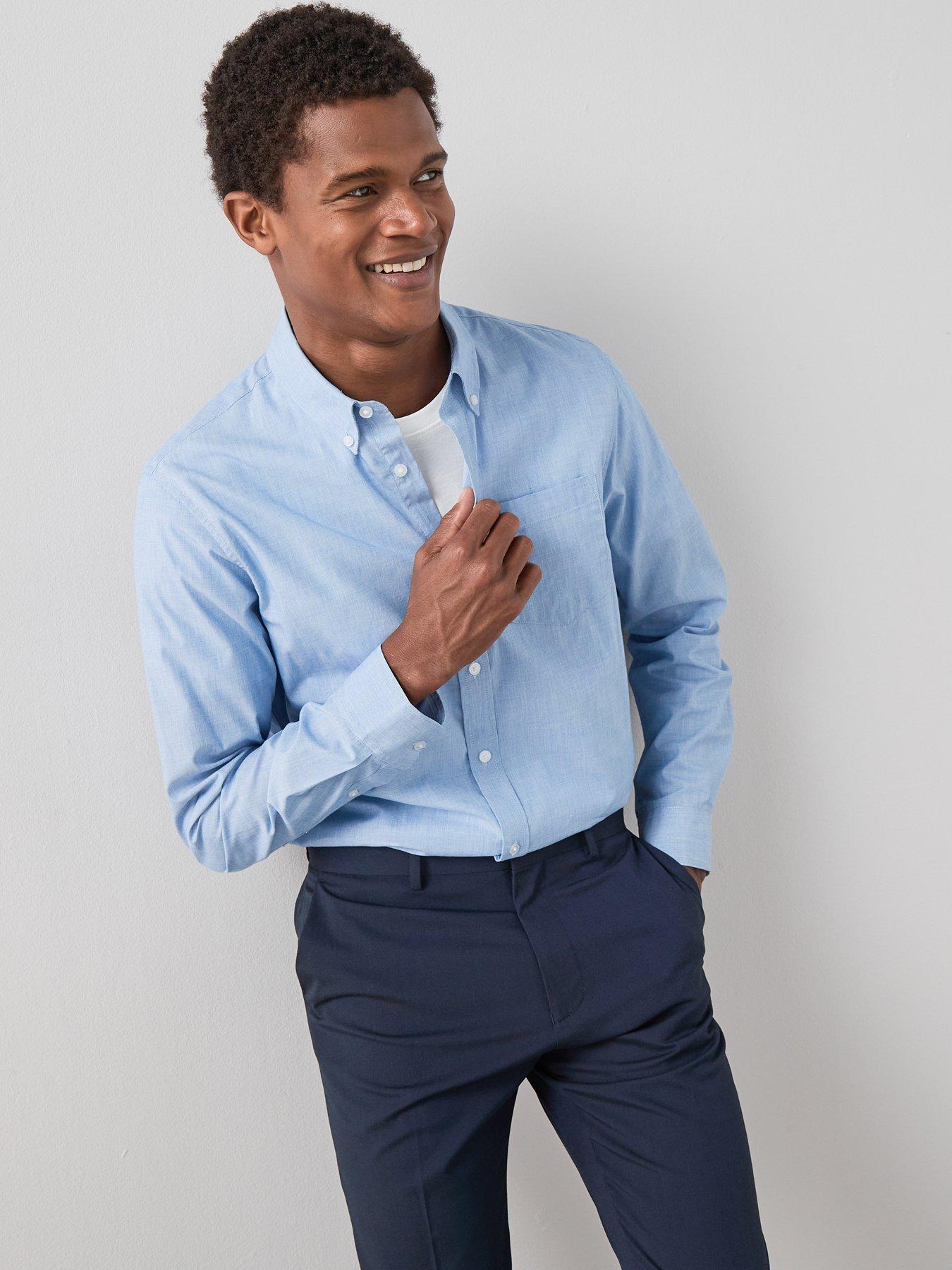 Image 7 of 7 of The Very Collection 2 Pack Pure Cotton Shirts - Blue/navy