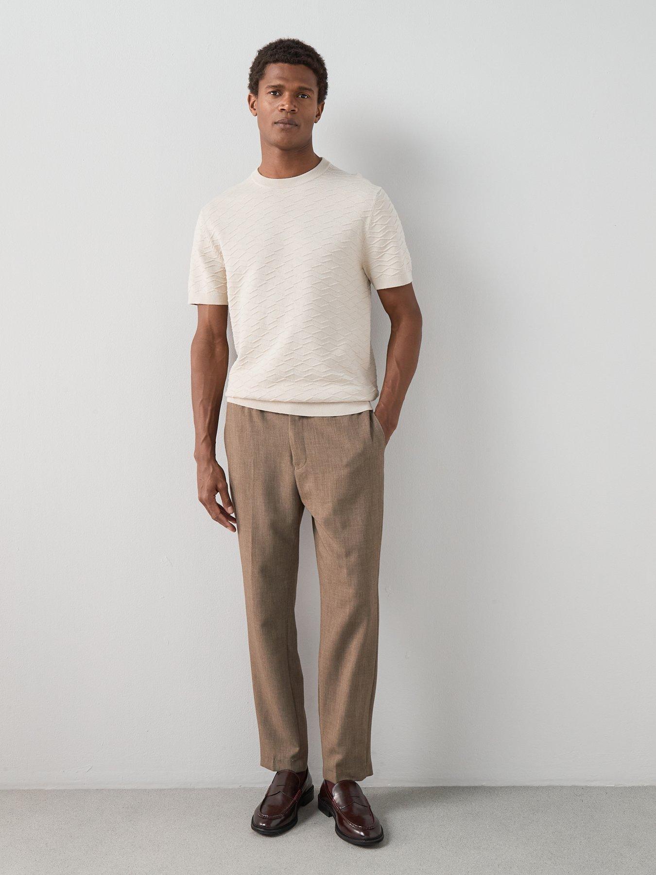 Image 3 of 7 of The Very Collection Short Sleeve Textured Knitted Tee - Beige
