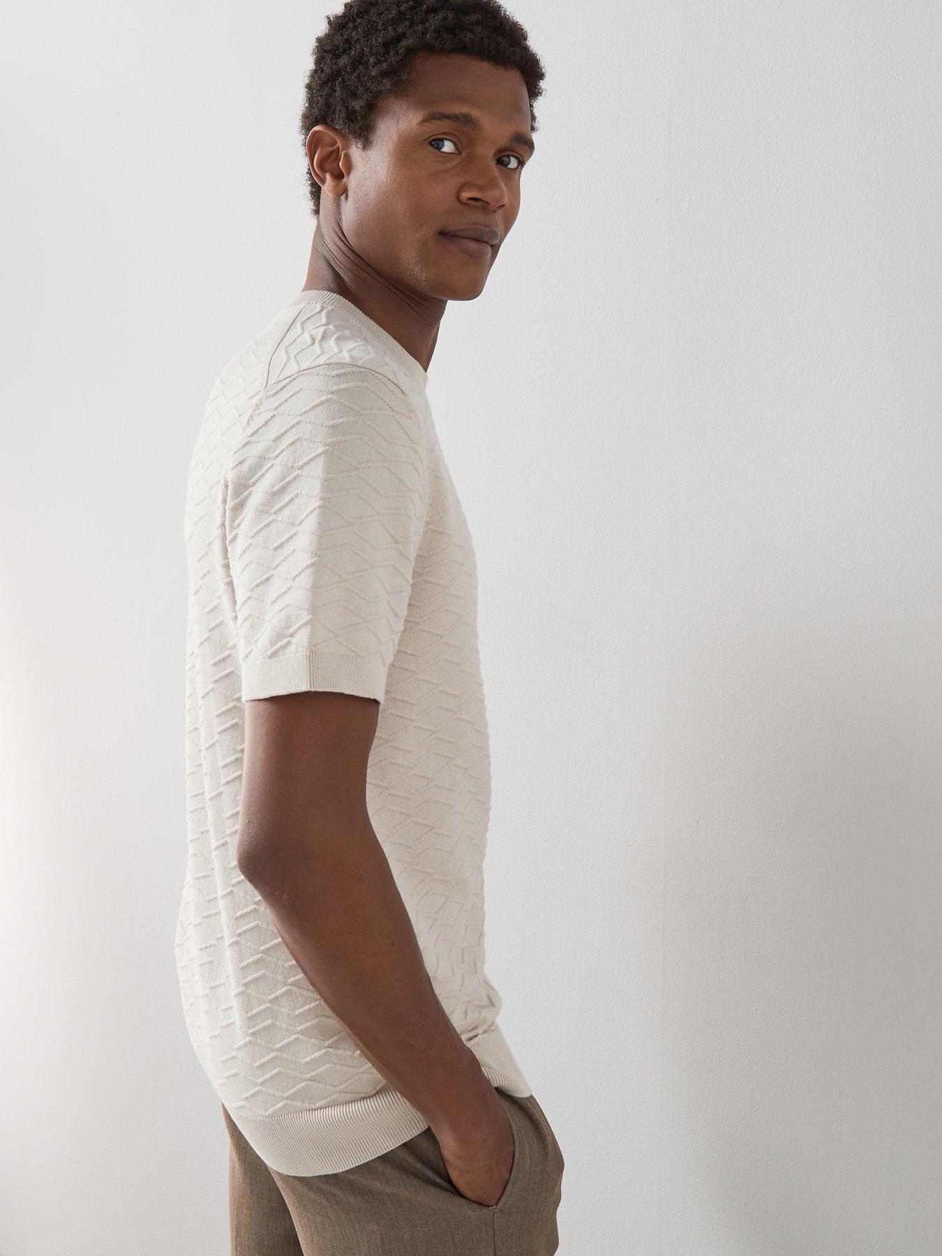 Image 5 of 7 of The Very Collection Short Sleeve Textured Knitted Tee - Beige