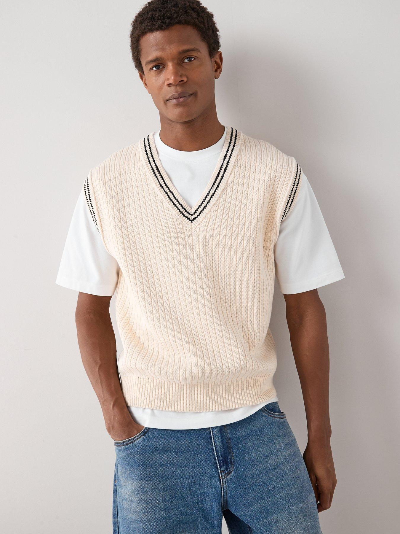 Image 5 of 7 of The Very Collection Pure Cotton Knitted Vest - Ecru