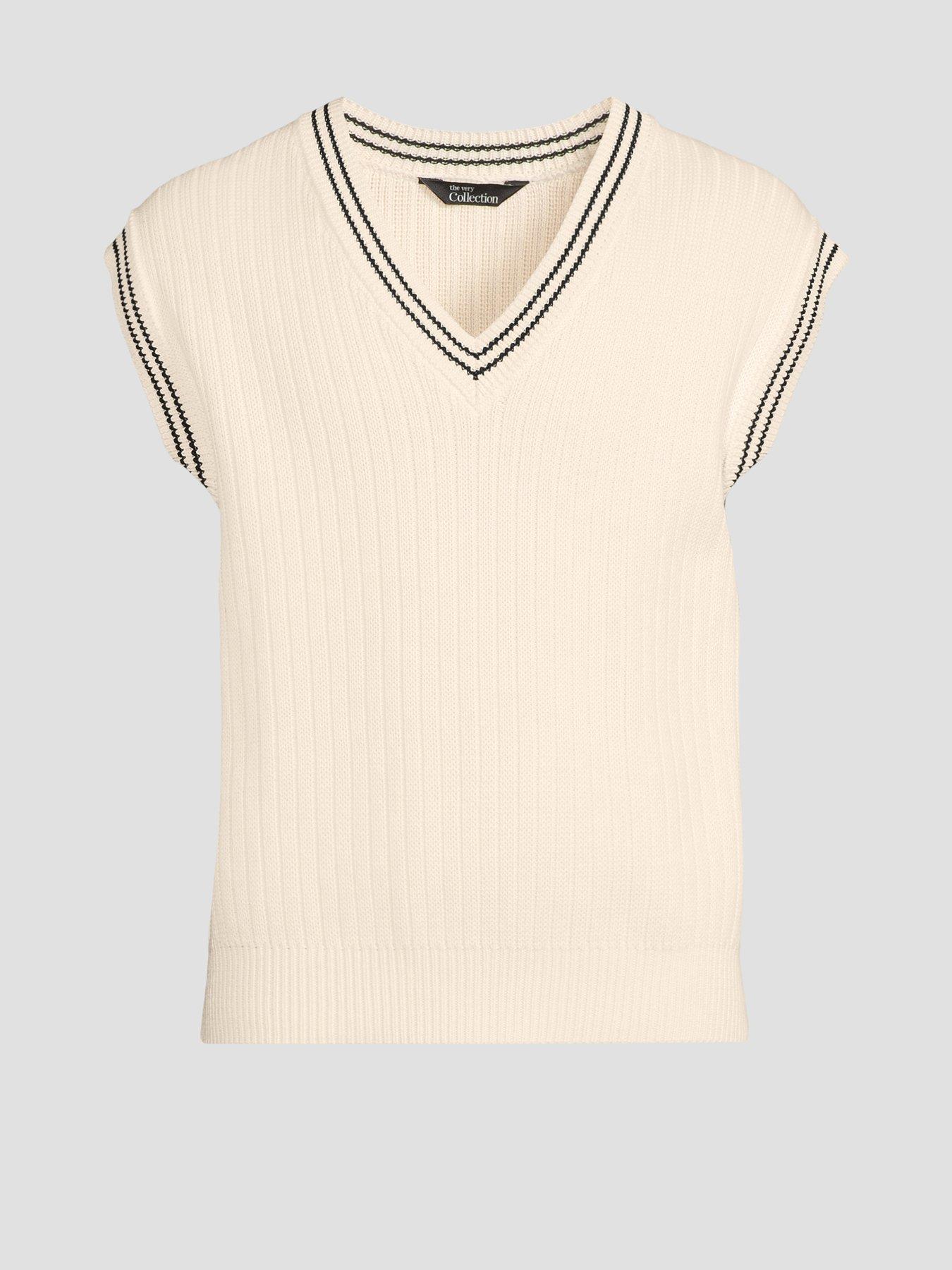 Image 7 of 7 of The Very Collection Pure Cotton Knitted Vest - Ecru