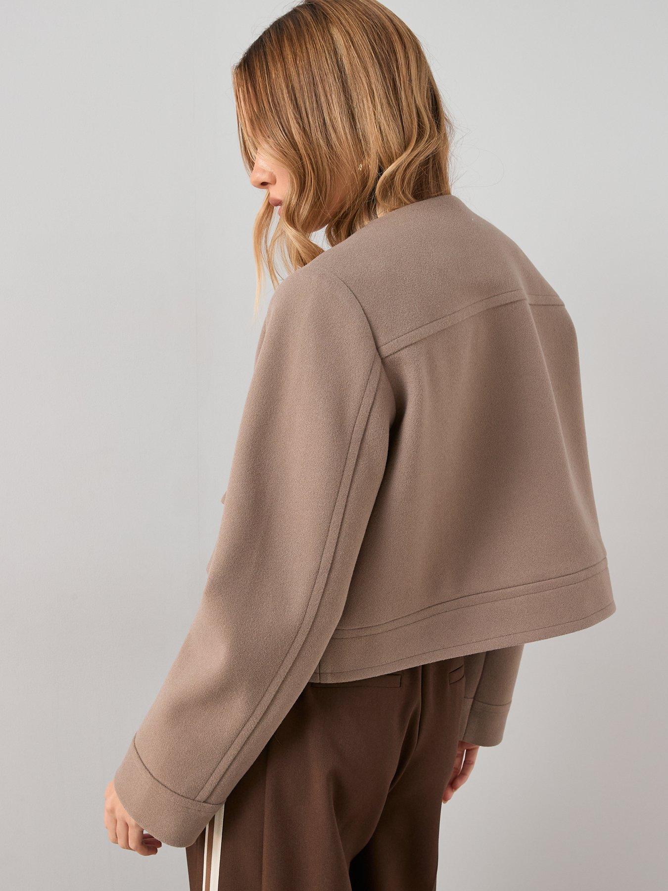 Image 2 of 6 of The Very Collection Faux Wool Collarless Jacket