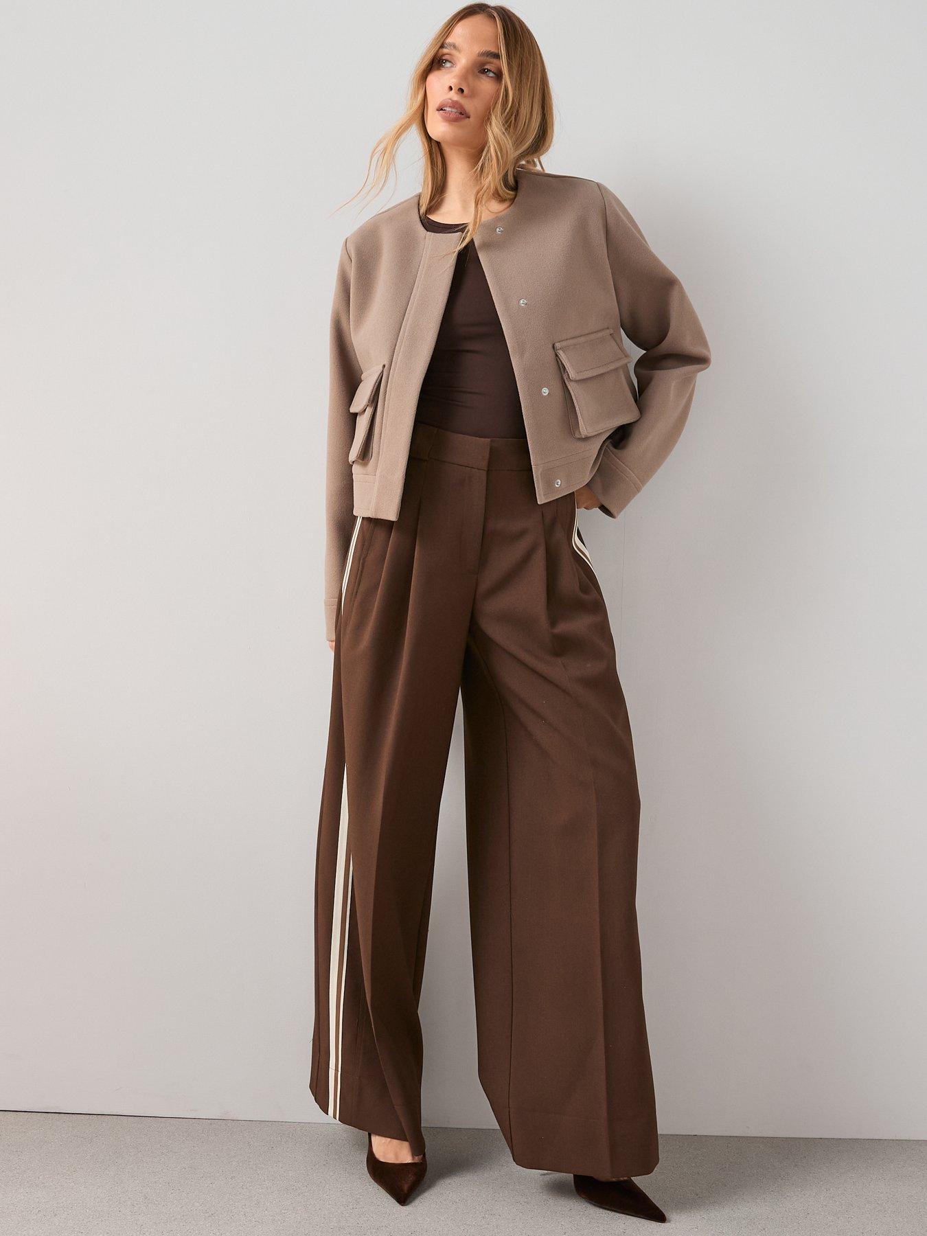 Image 3 of 6 of The Very Collection Faux Wool Collarless Jacket
