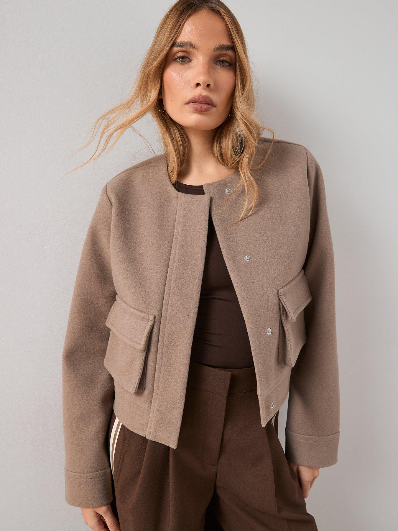 Image 5 of 6 of The Very Collection Faux Wool Collarless Jacket