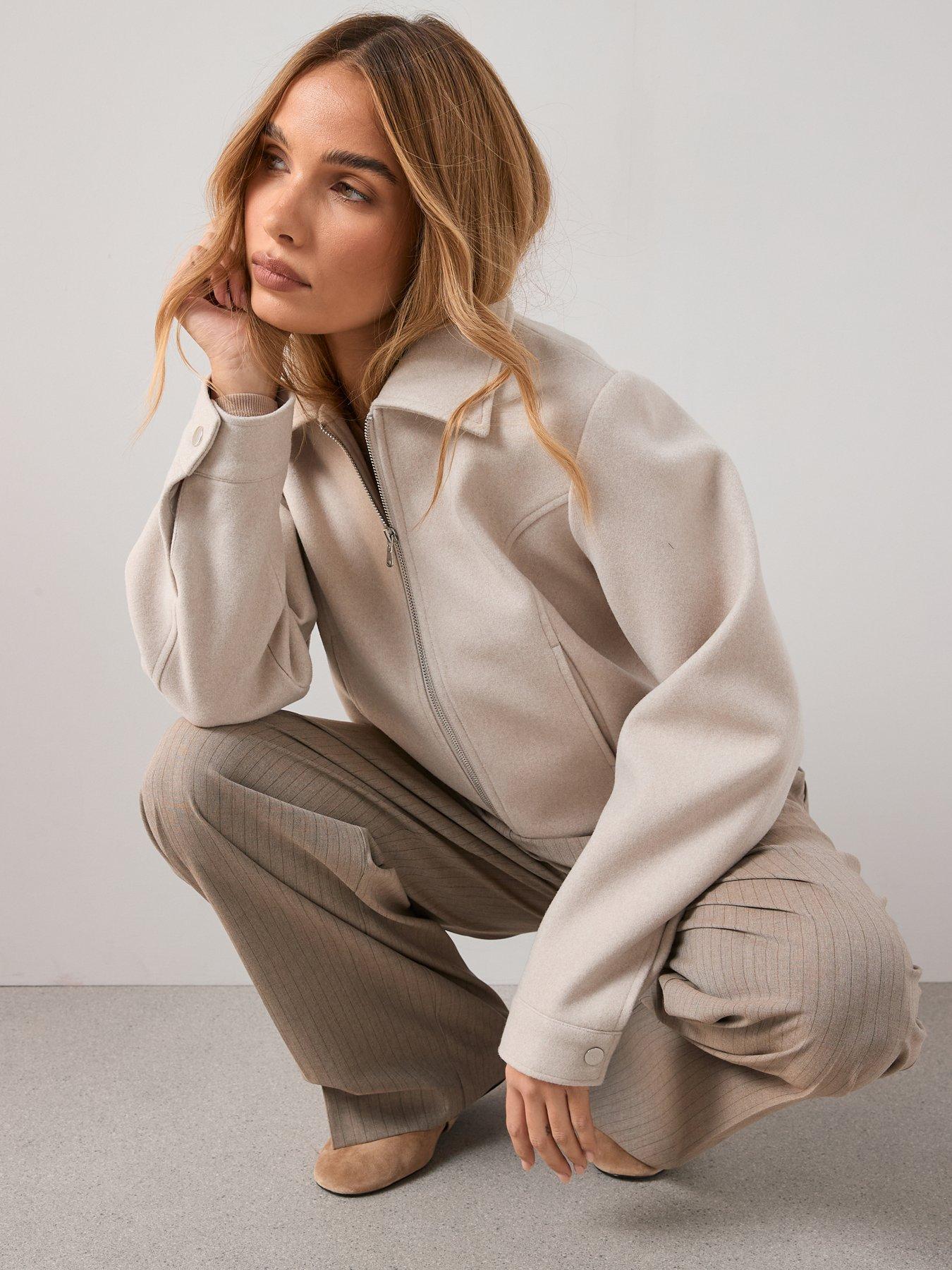 Image 4 of 6 of The Very Collection Faux Wool Bomber Jacket