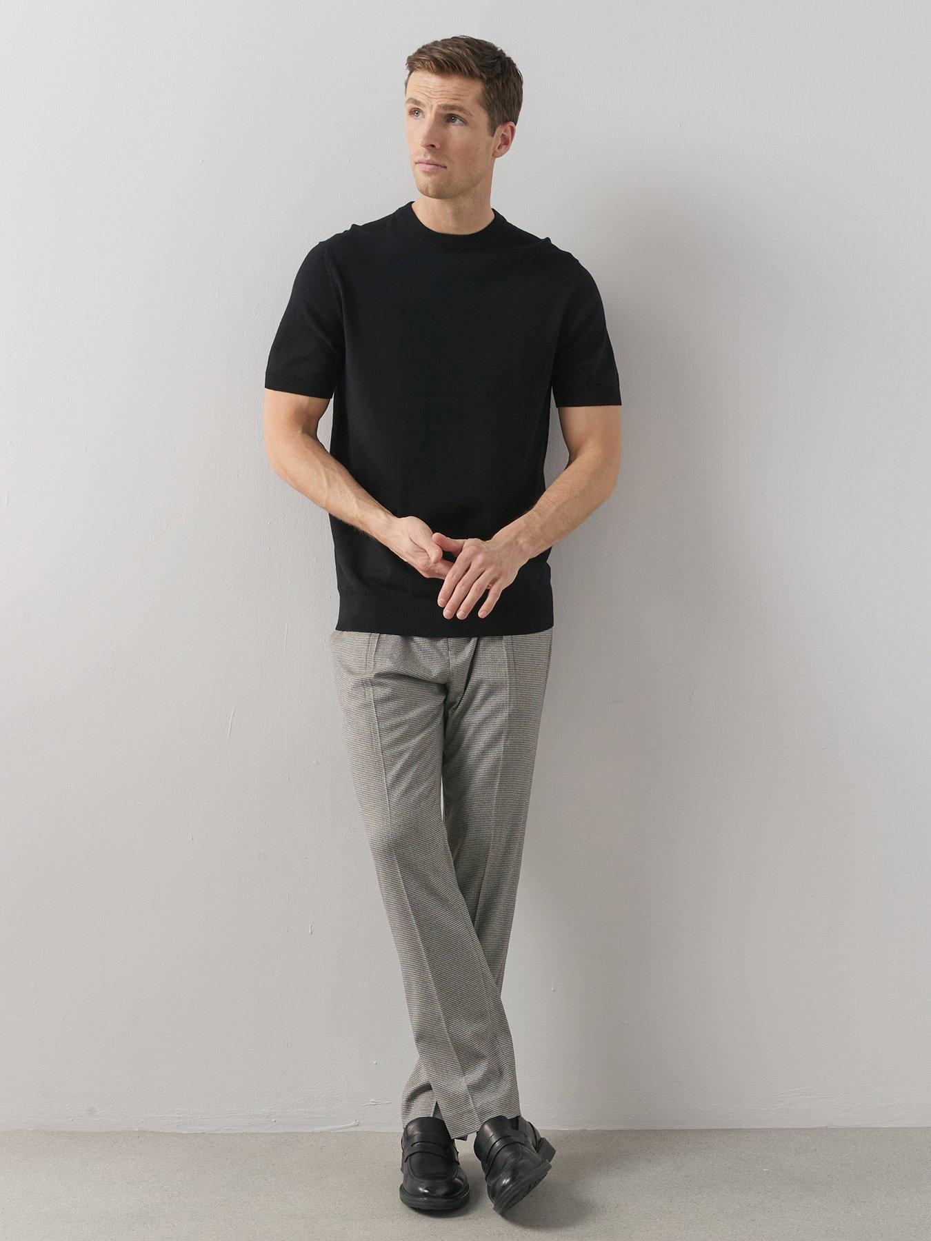 The Very Collection Slim Fit Brushed Check Trousers - Beige