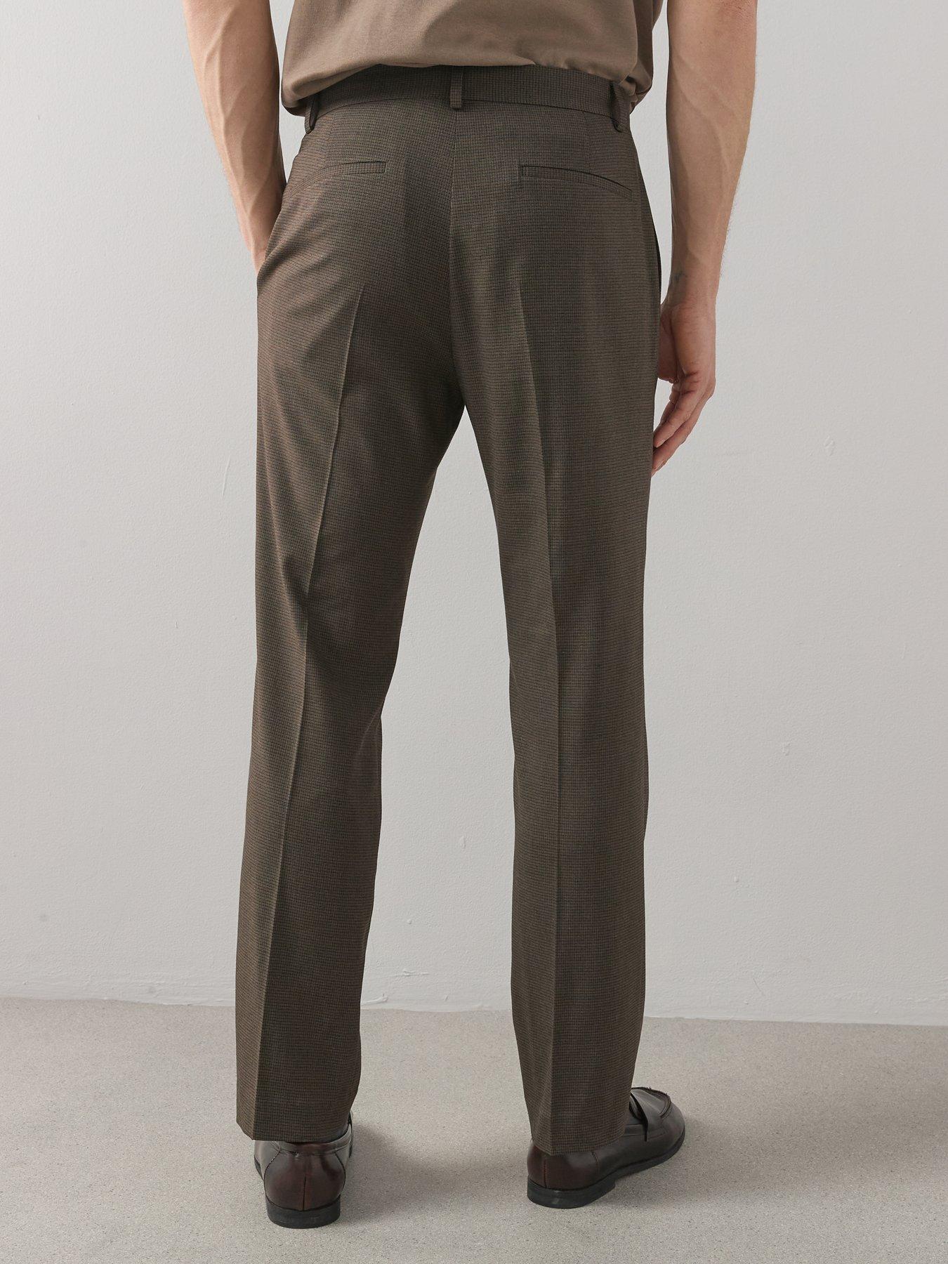 the-very-collection-slim-fit-micro-check-trousers-brownstillFront