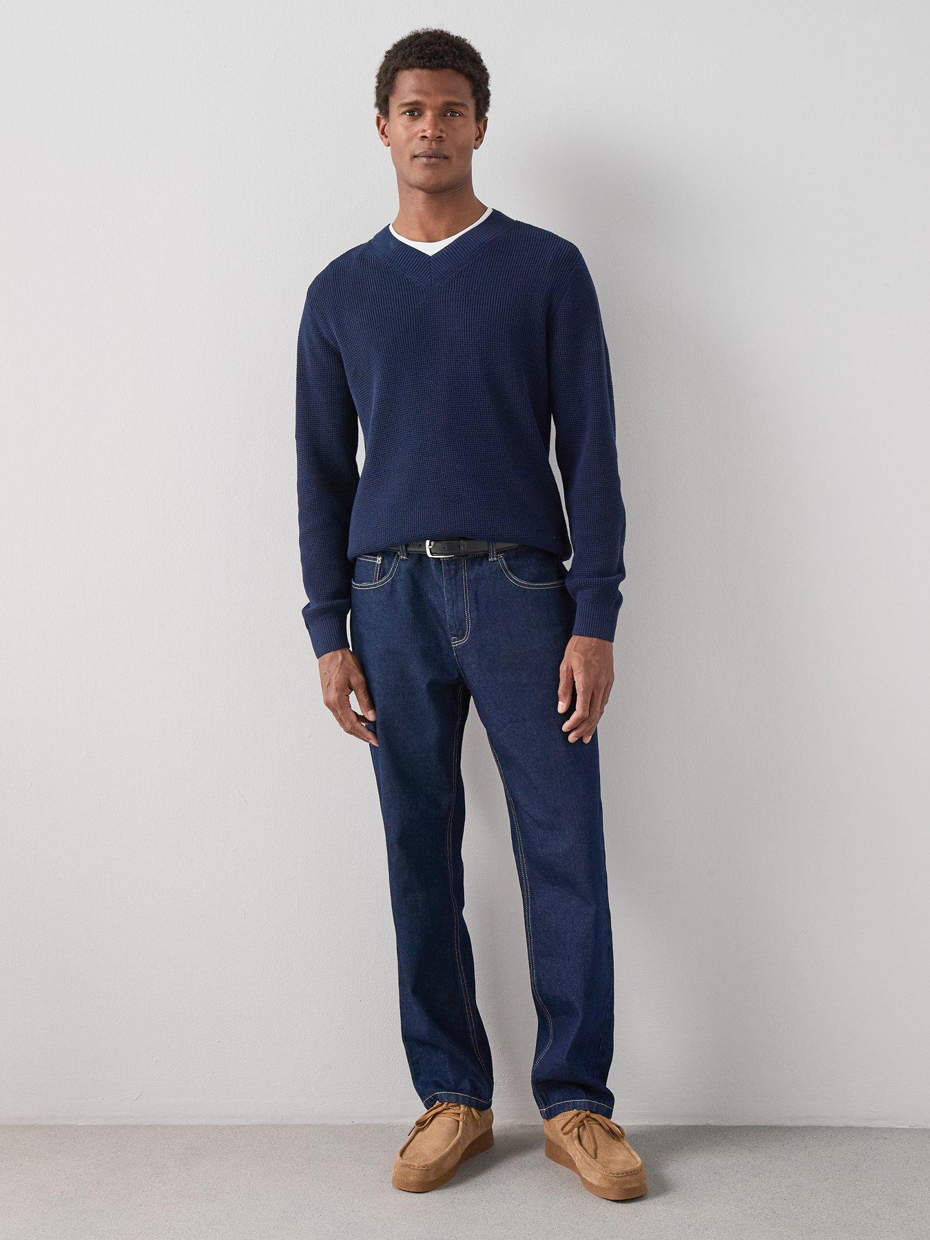 the-very-collection-wide-rib-knitted-v-neck-jumper-navyback