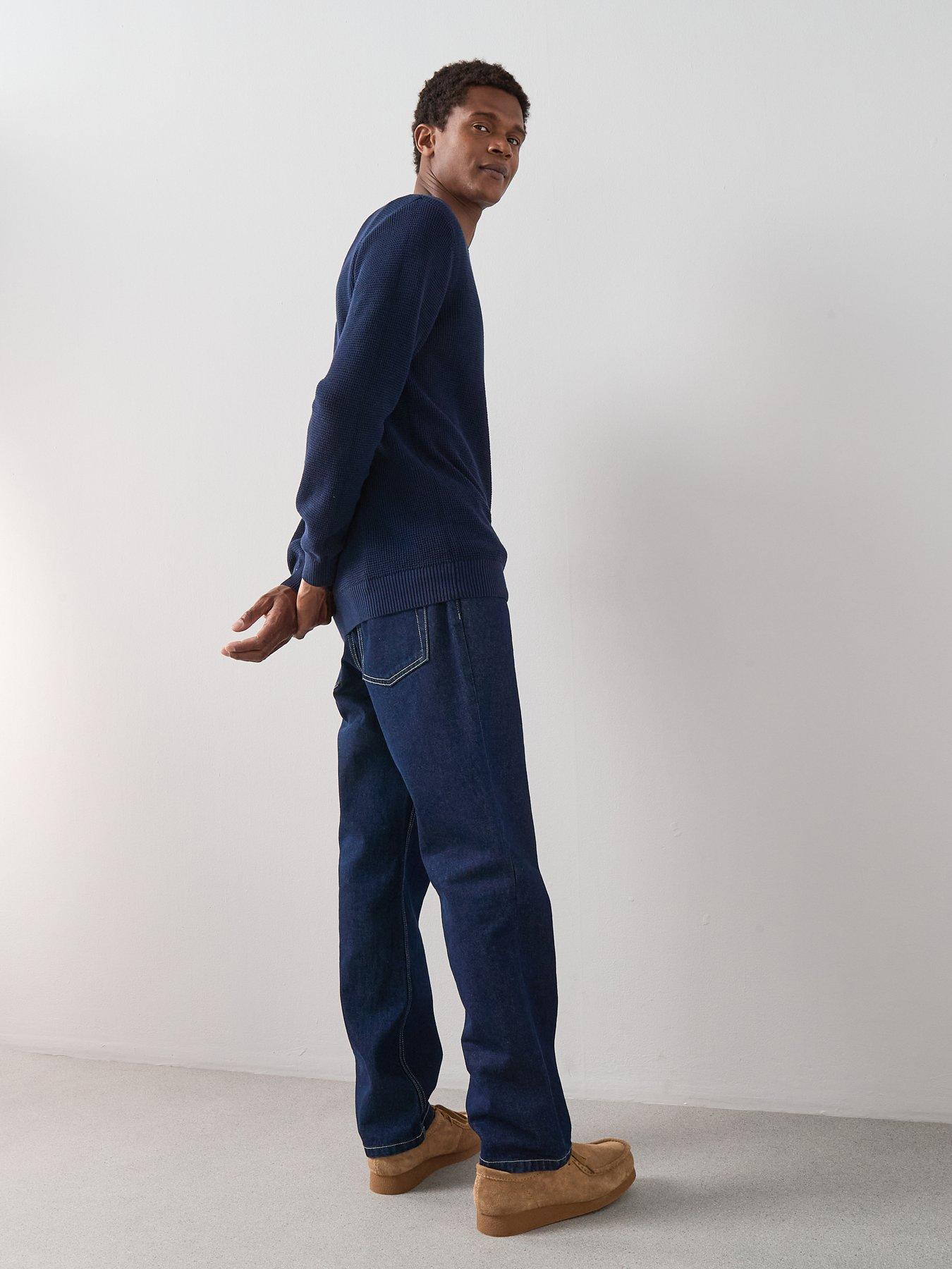 the-very-collection-wide-rib-knitted-v-neck-jumper-navydetail