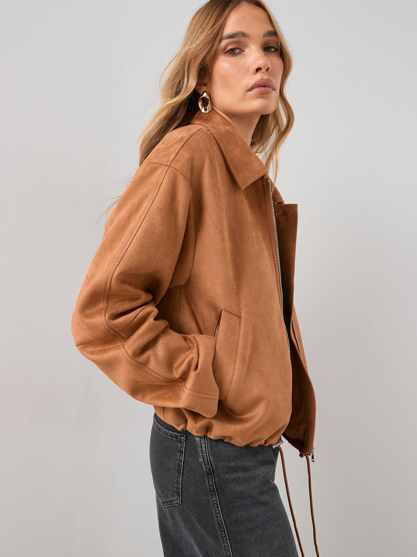the-very-collection-faux-suede-adjustable-hem-jacket-browndetail