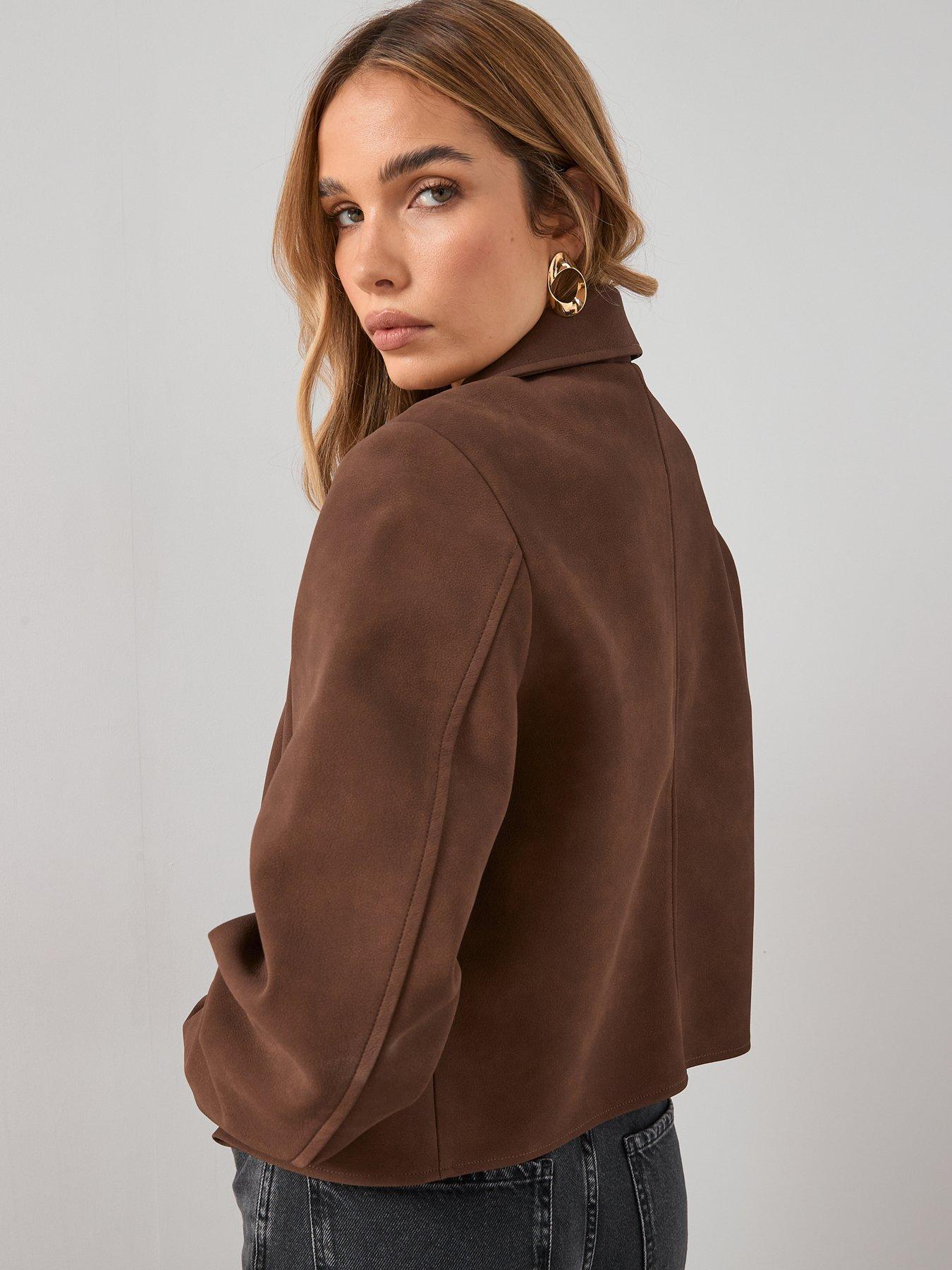 Image 2 of 6 of The Very Collection Faux Leather Patch Pocket Jacket