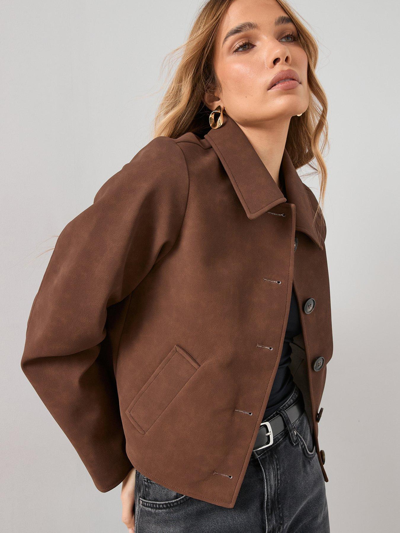 Image 3 of 6 of The Very Collection Faux Leather Patch Pocket Jacket