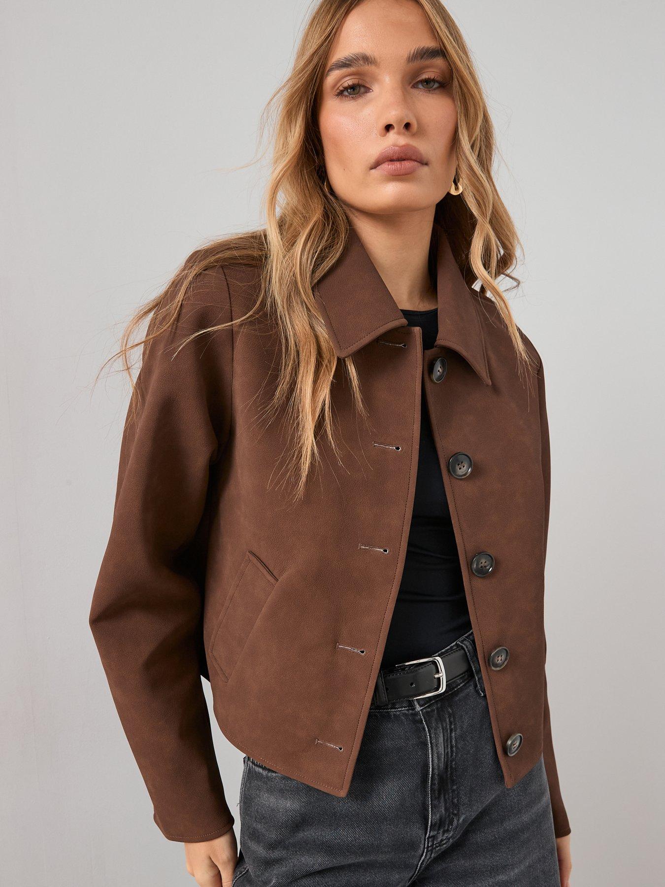 Image 5 of 6 of The Very Collection Faux Leather Patch Pocket Jacket