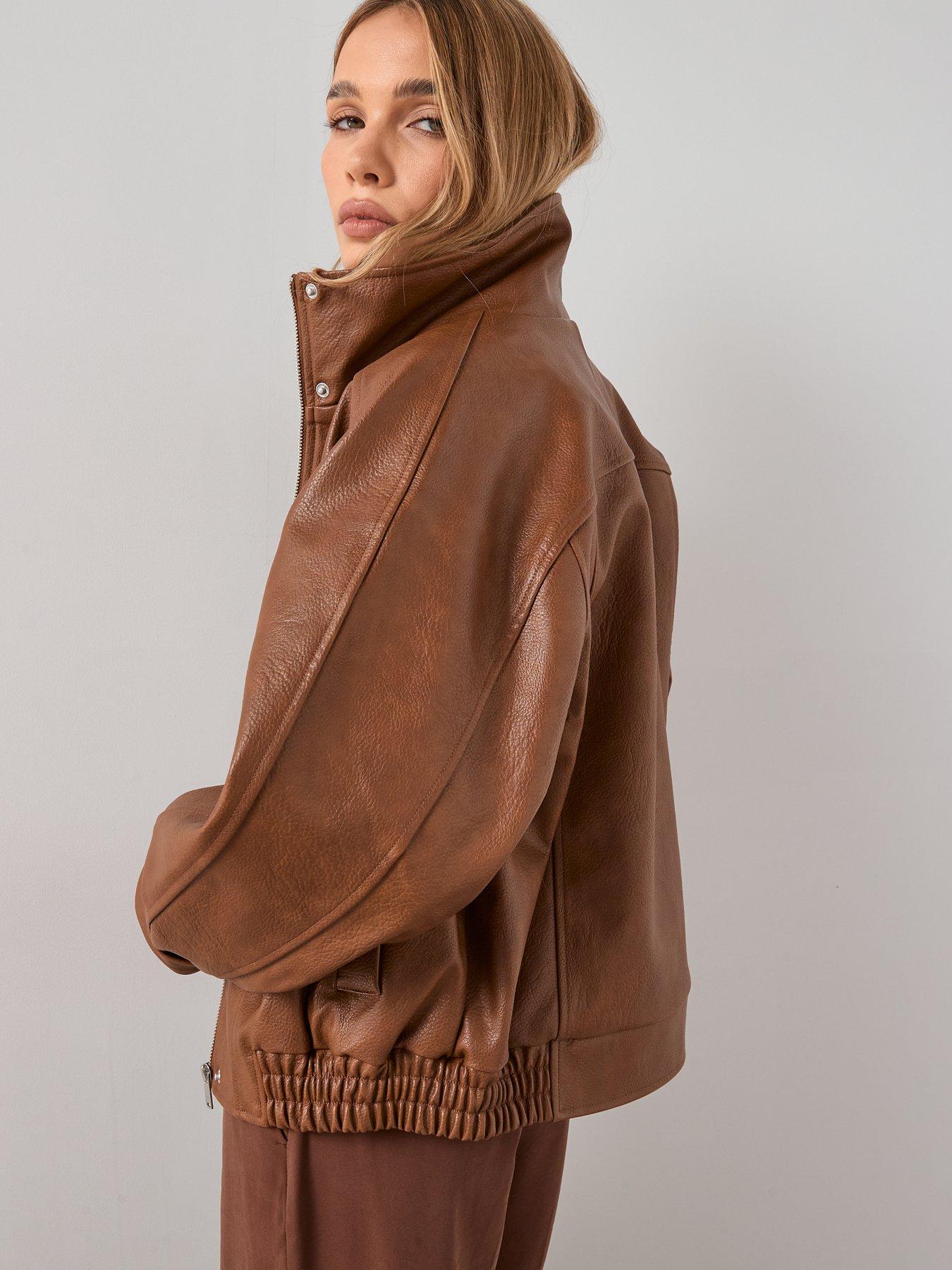 Image 2 of 6 of The Very Collection Faux Leather Bomber Jacket