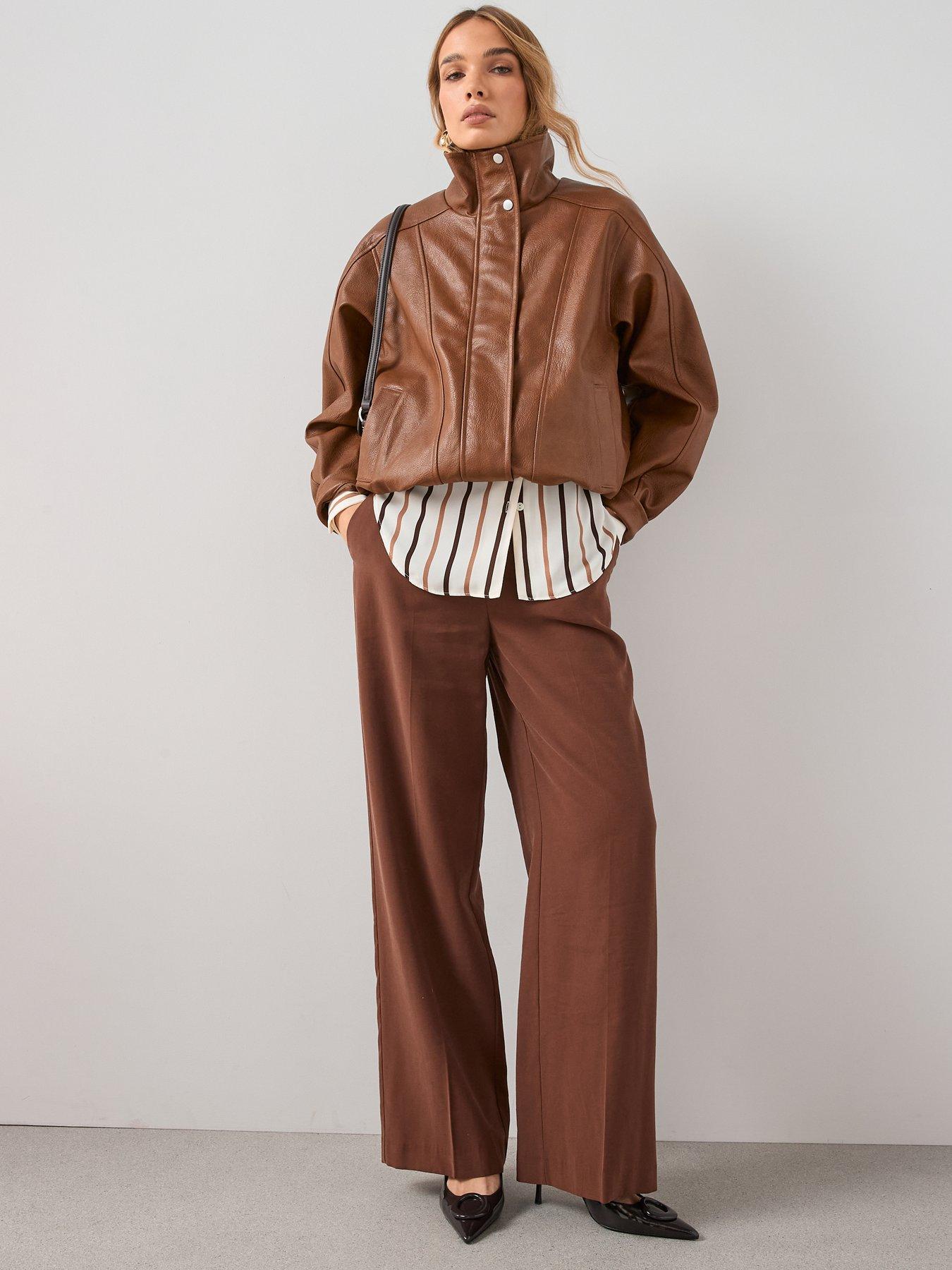 Image 3 of 6 of The Very Collection Faux Leather Bomber Jacket