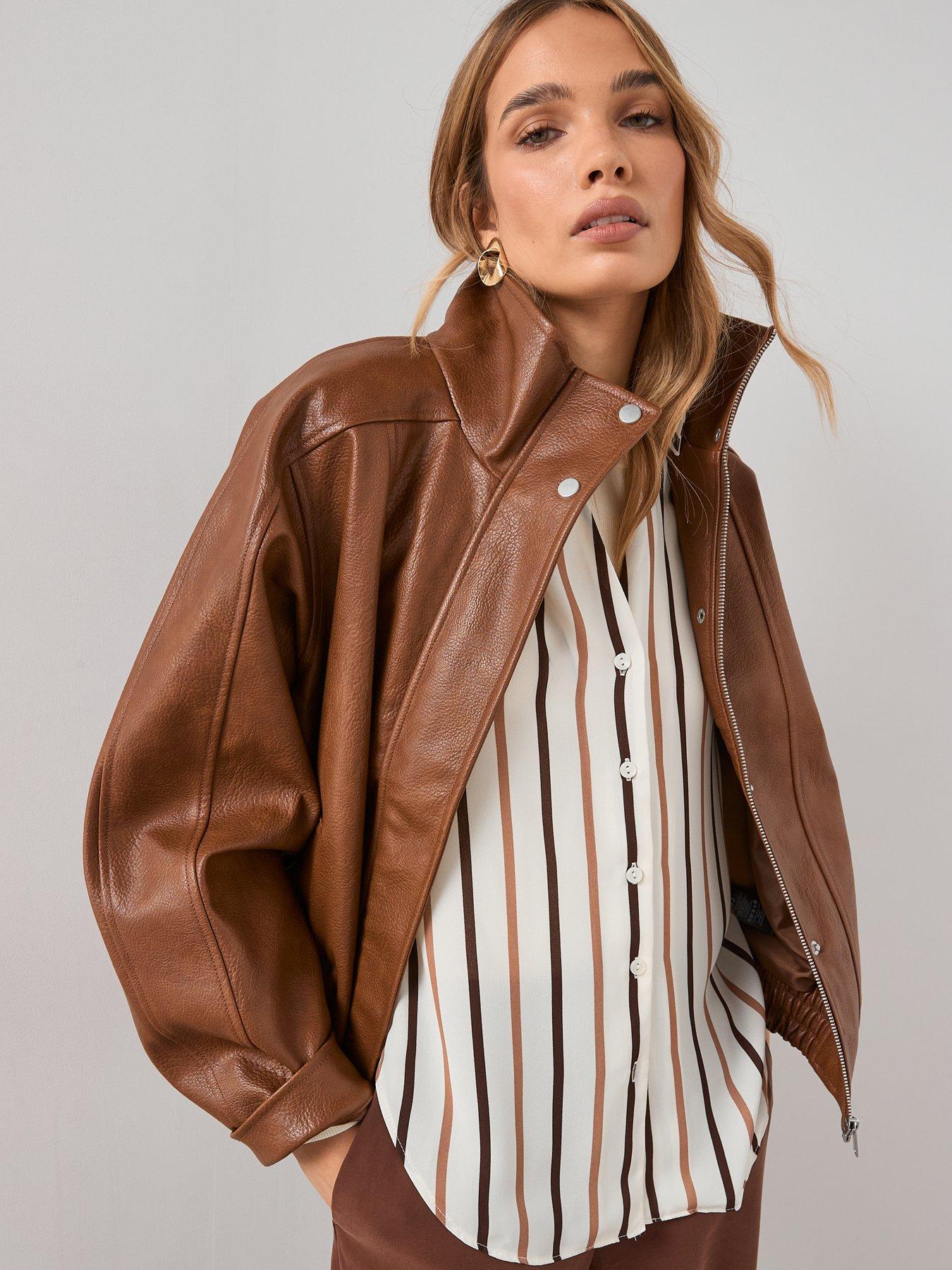 Image 5 of 6 of The Very Collection Faux Leather Bomber Jacket