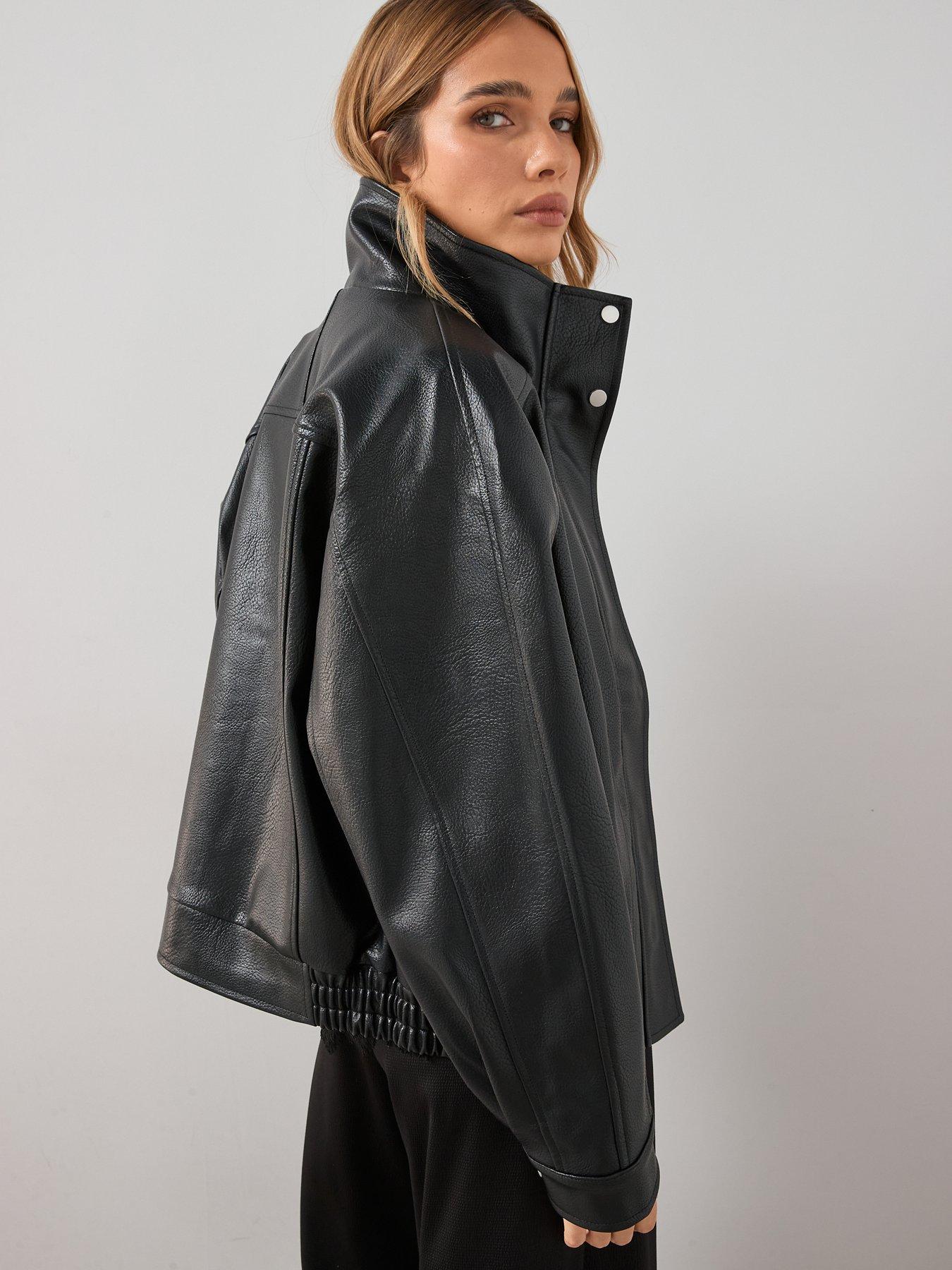 Image 2 of 6 of The Very Collection Faux Leather Bomber Jacket