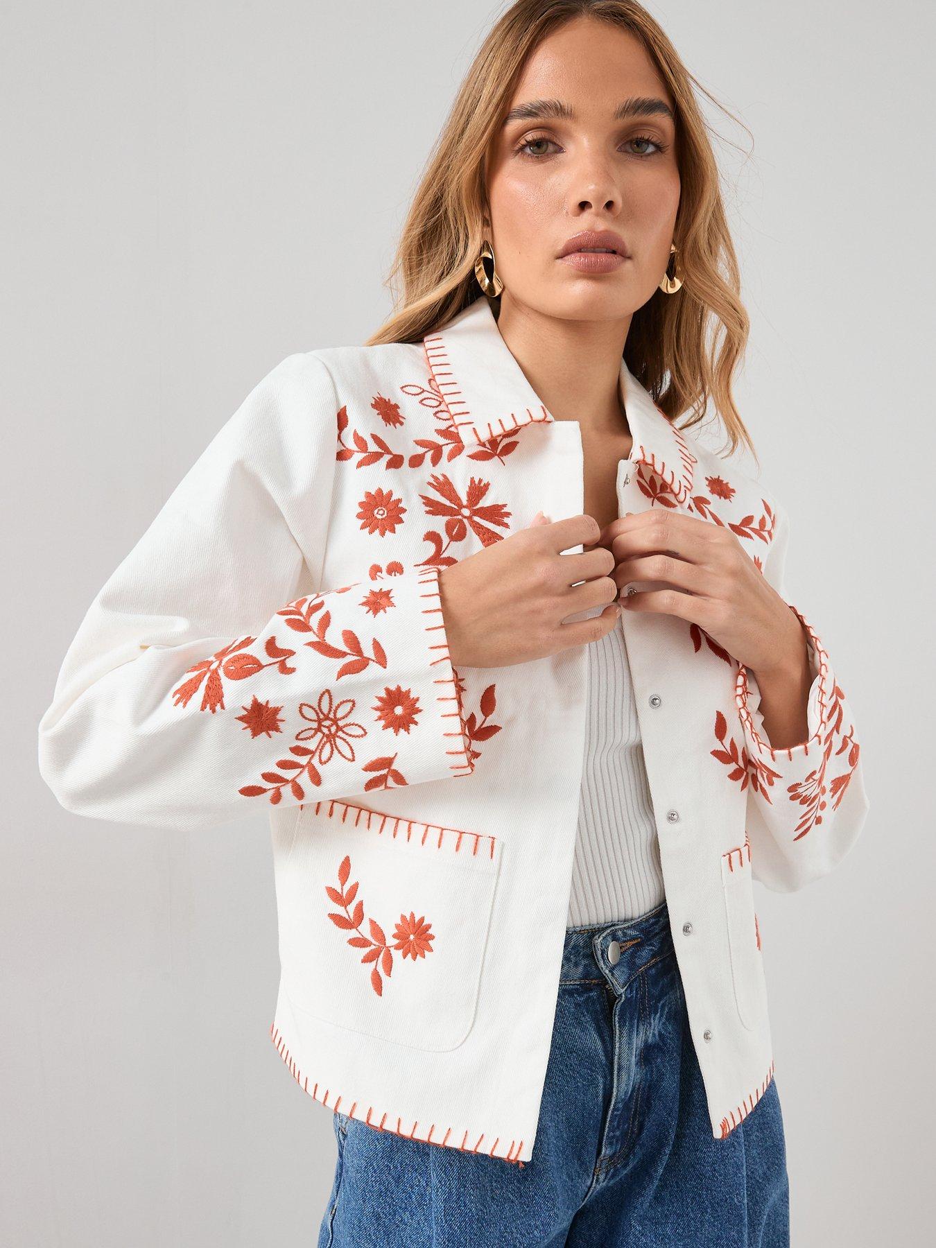 the-very-collection-contrast-embroidery-jacket-creamfront