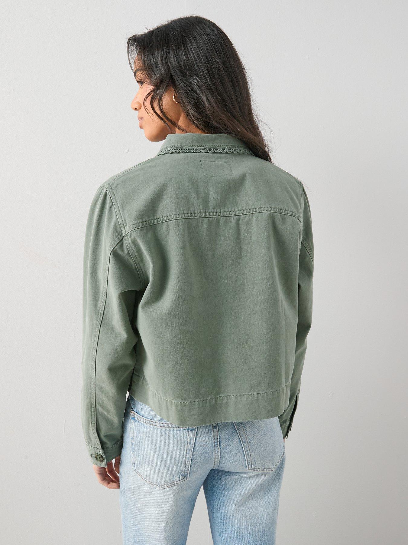Image 2 of 7 of The Very Collection Trim Detail Utility Jacket - Khaki