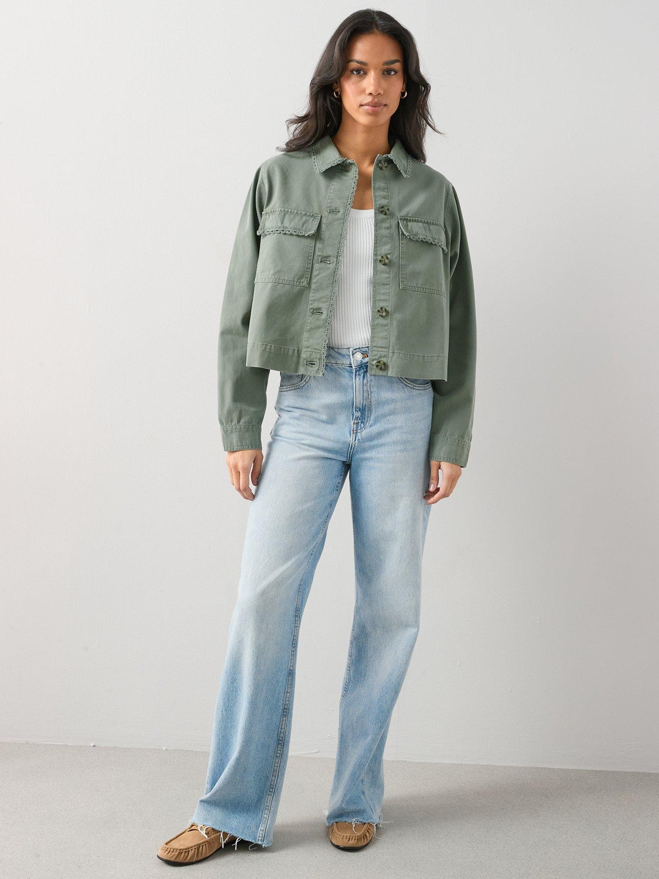 Image 3 of 7 of The Very Collection Trim Detail Utility Jacket - Khaki