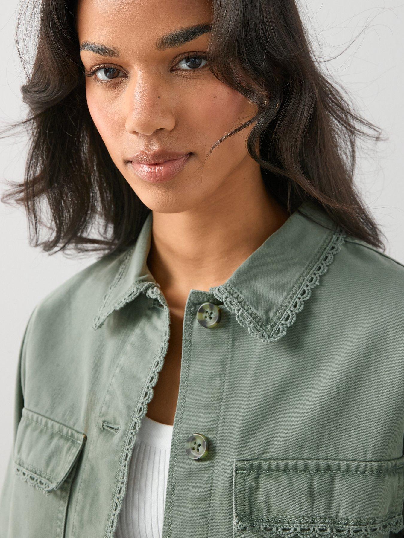 Image 4 of 7 of The Very Collection Trim Detail Utility Jacket - Khaki